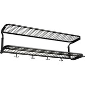 Essem Design Tamburin Shoe Rack 100cm / Black - Hat Racks Steel Black Stained Oak - 50045