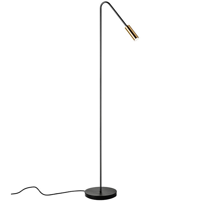 Volta P-3538-W Floor Lamp, Black / Satin Gold