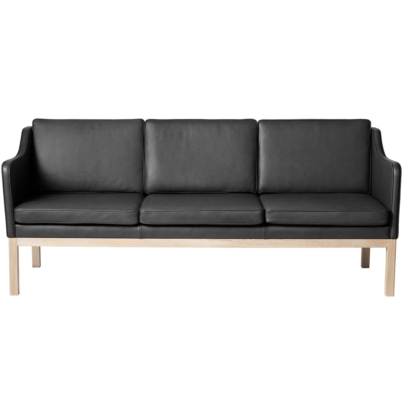 J182 3 Seater Sofa, Zea Leather Black