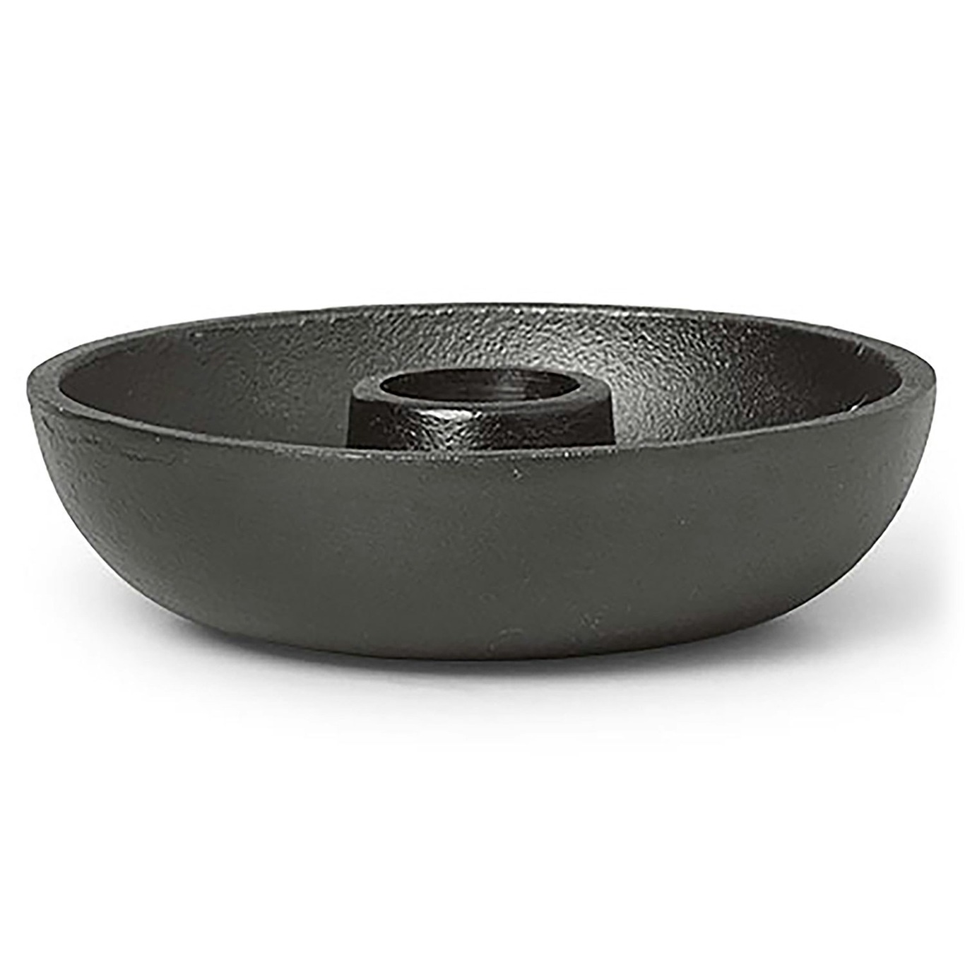 Bowl Single Candlestick Ø10 cm, Black Aluminium