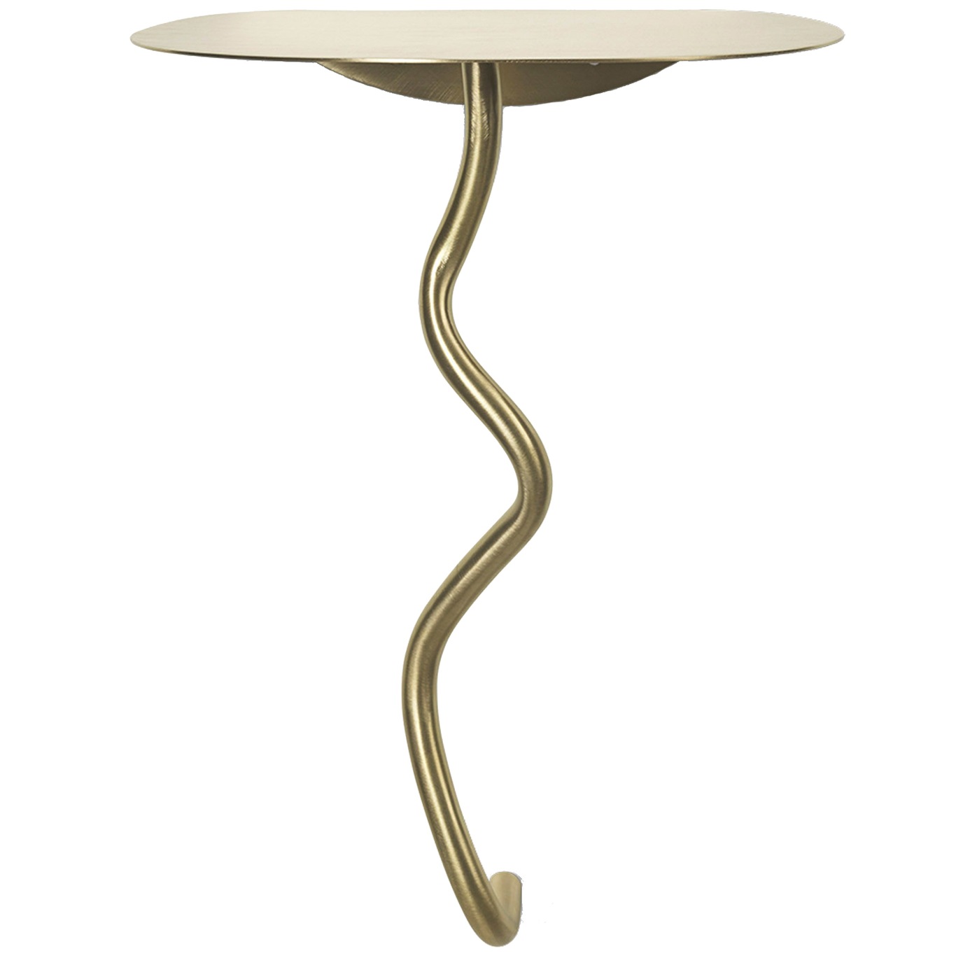 Curvature Wall Table- Black Brass Table, Brass