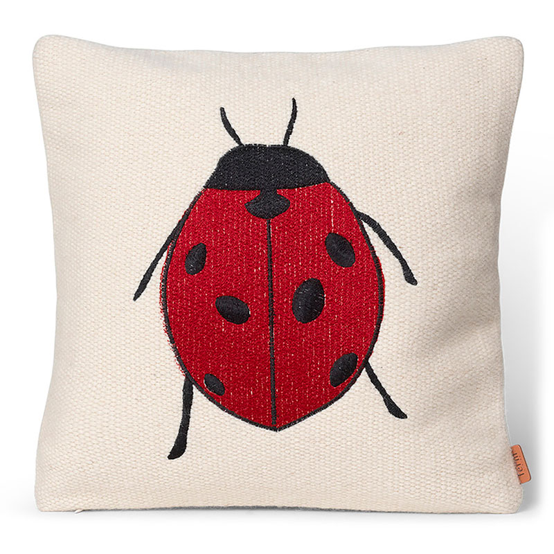Forest Scatter Cushion Embroidered 40X40 cm, Ladybird