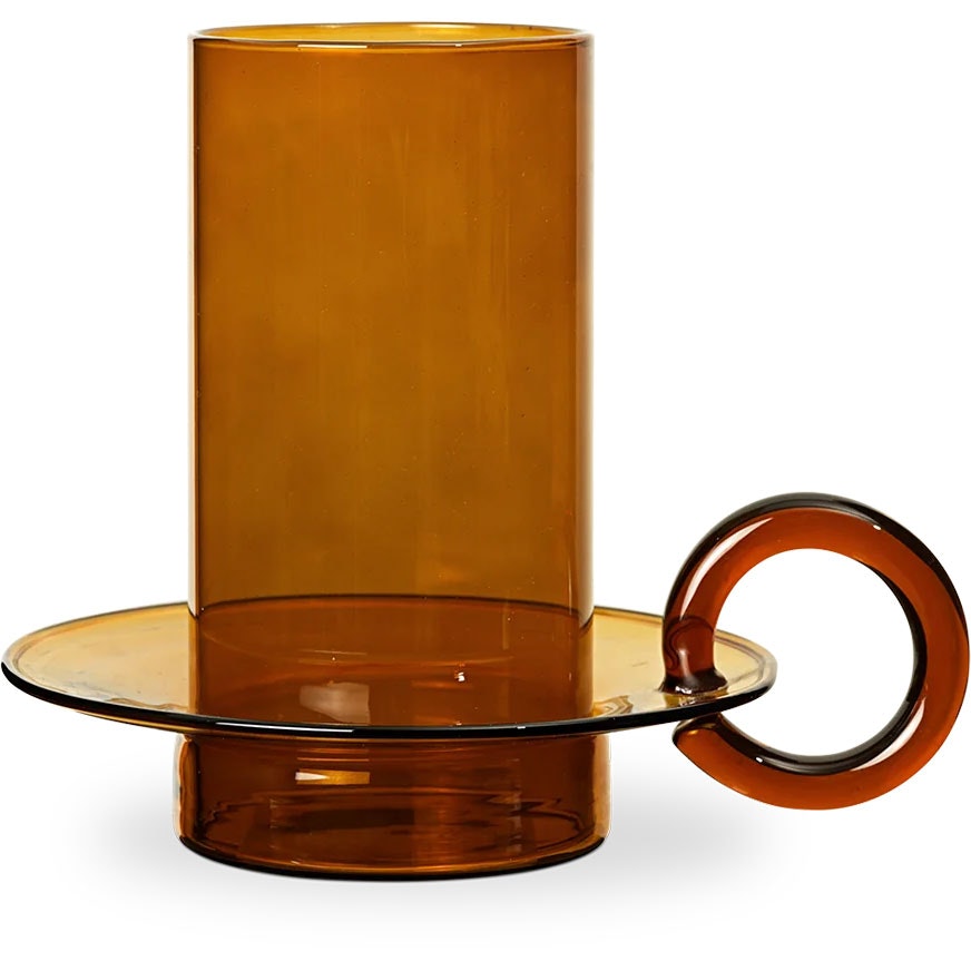 Luce Candle Holder 14x14,5 cm, Amber