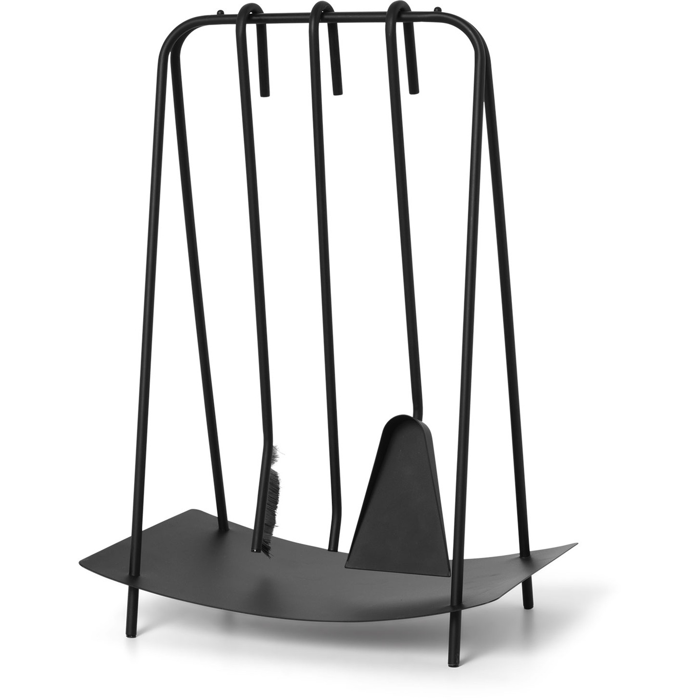 Port Fireplace Tools With Stand 3 Pieces, Black