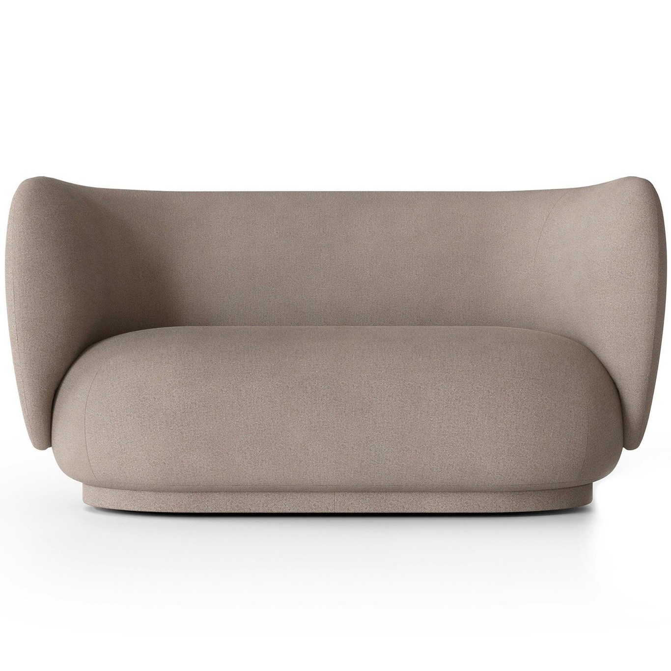 Rico Brushed 2-Seater Sofa, Warm Grey