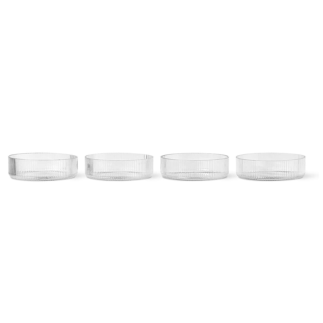 Ripple Serving Bowl 4 Pieces, Clear