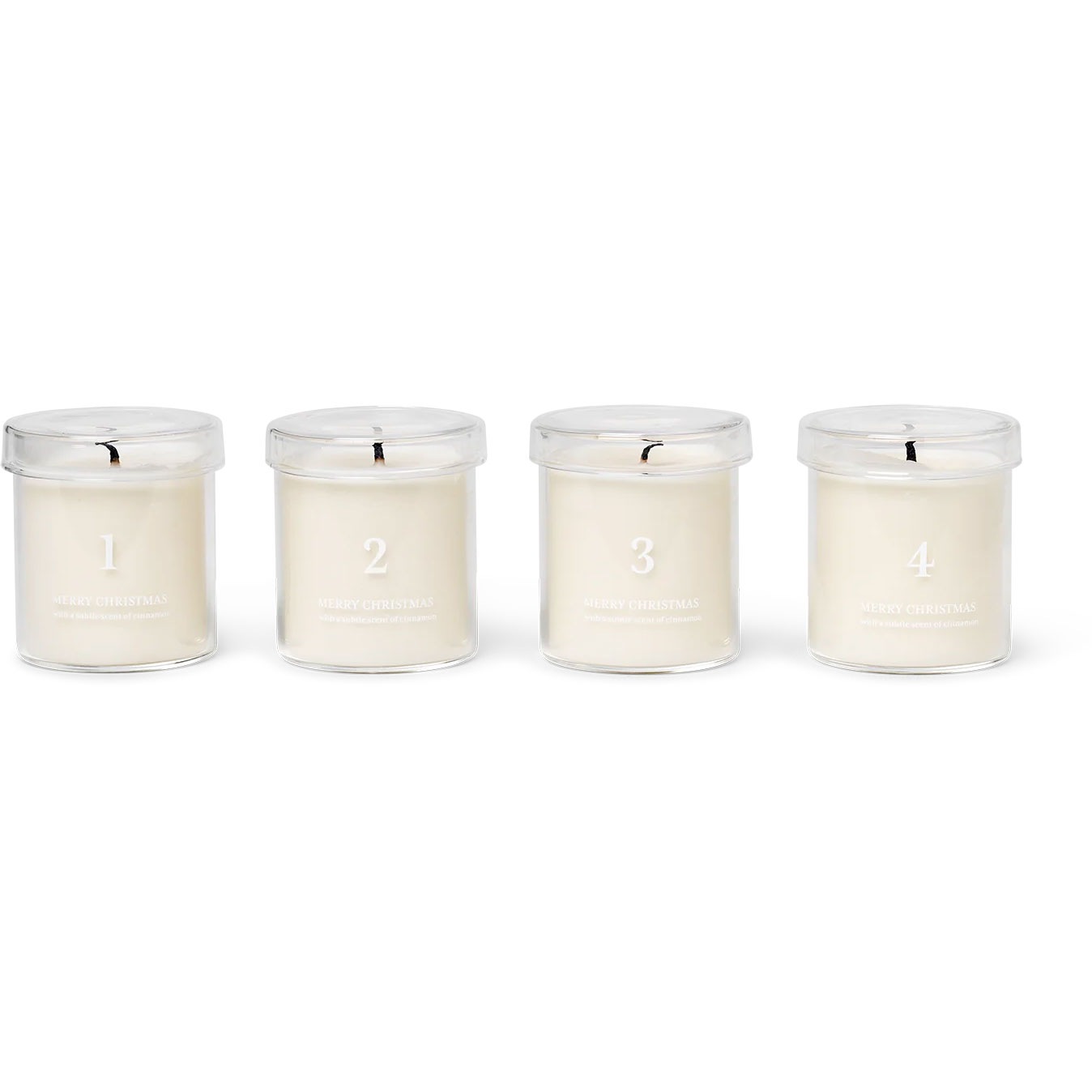 Scented Advent candles 4-pack, White