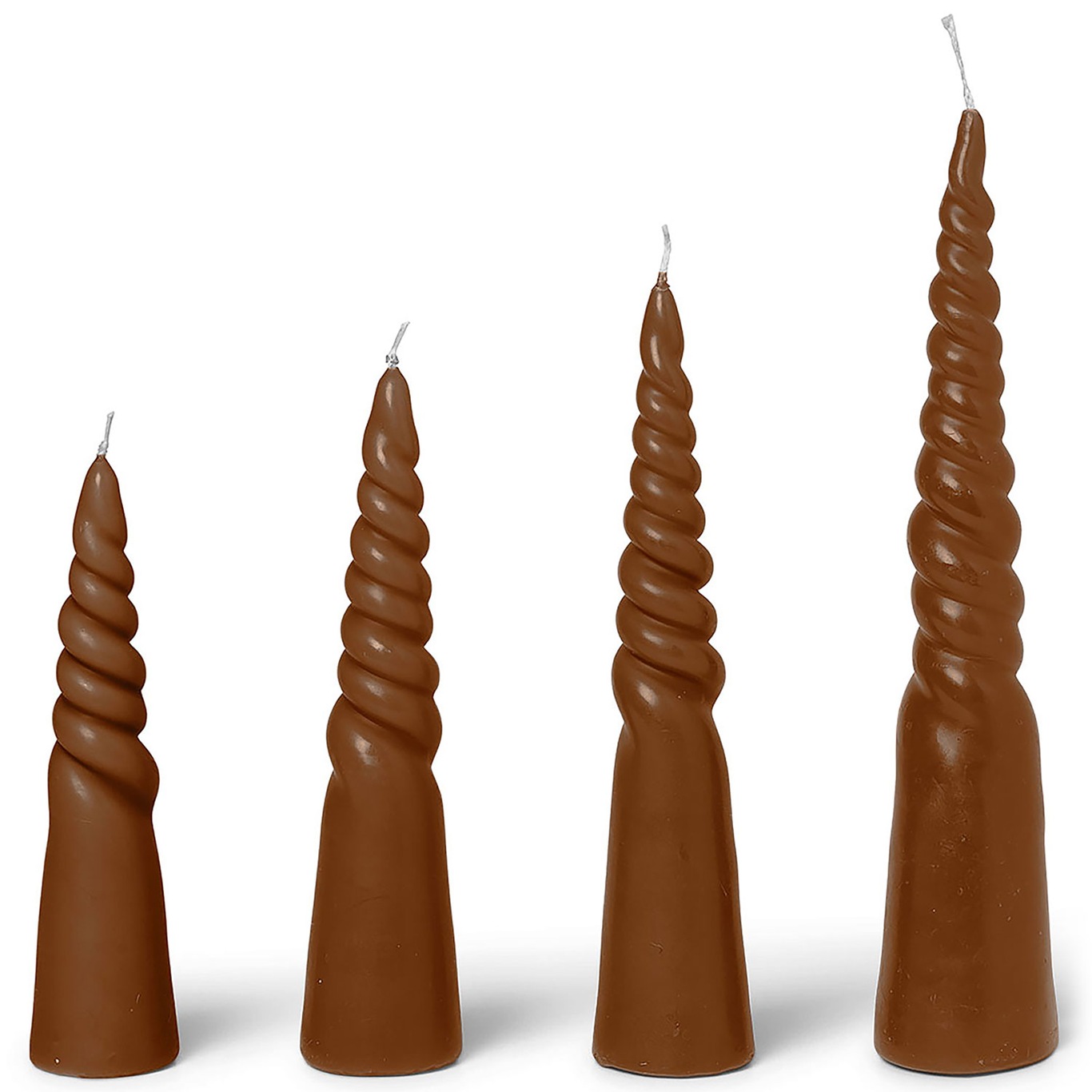 Twisted Candles 4-pack, Amber