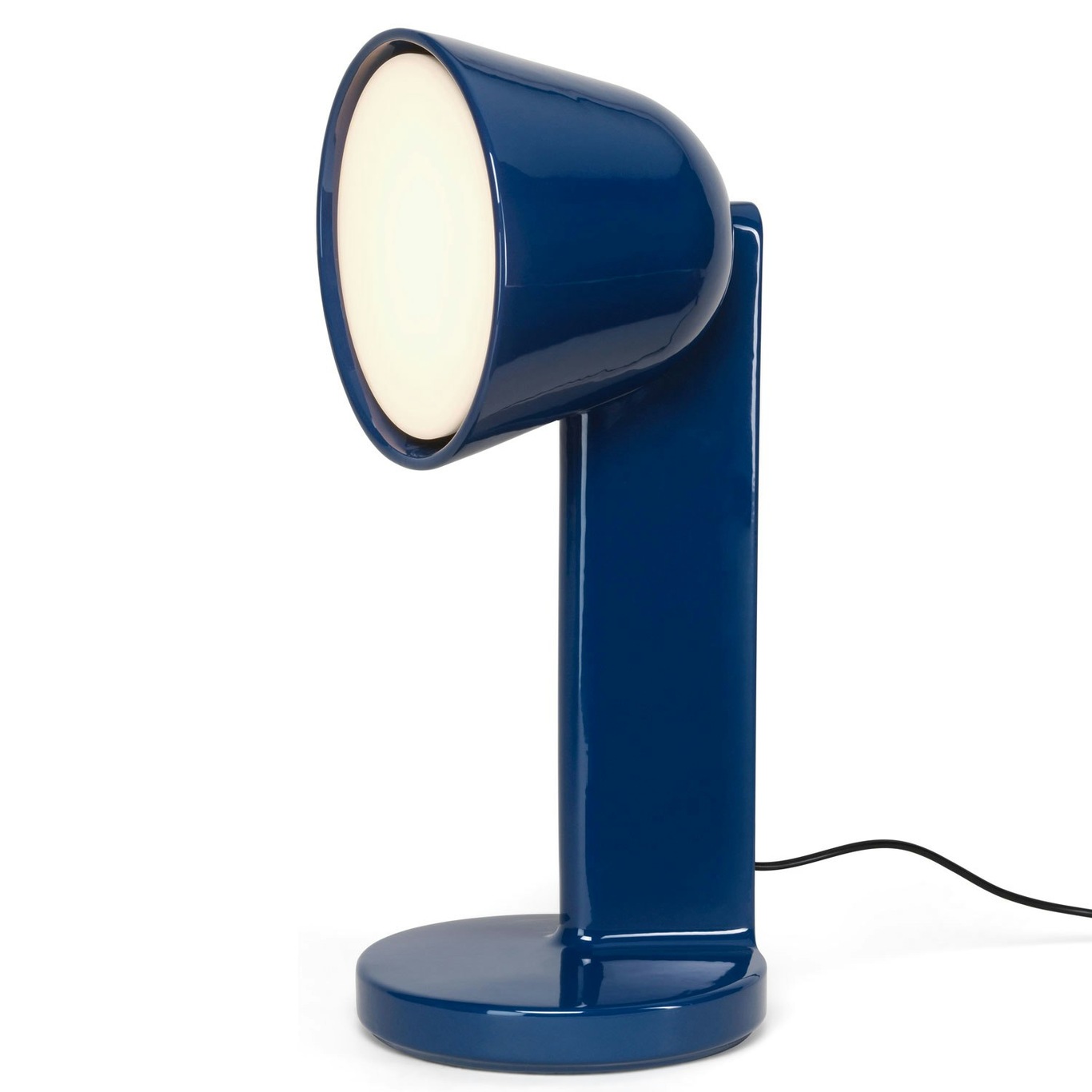 Céramique Side Table Lamp, Navy Blue