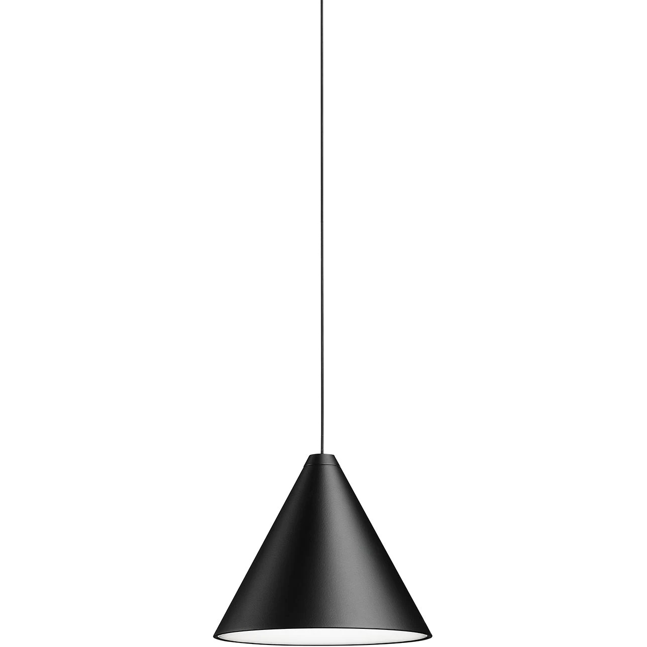 String Light Cone Pendant 12M Dimmable With Soft Touch, Black