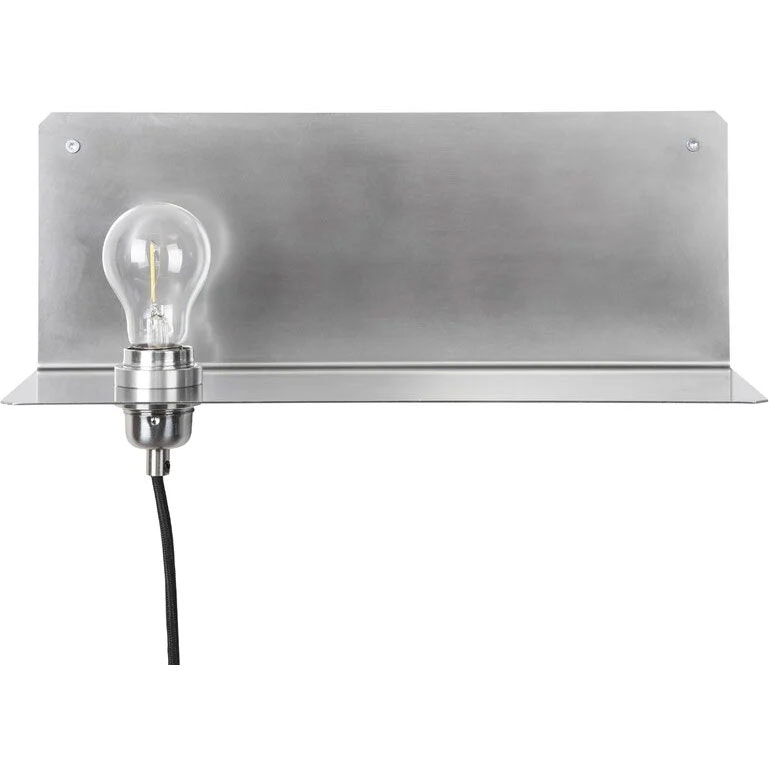 90° Wall Lamp With Shelf, Stainless Steel