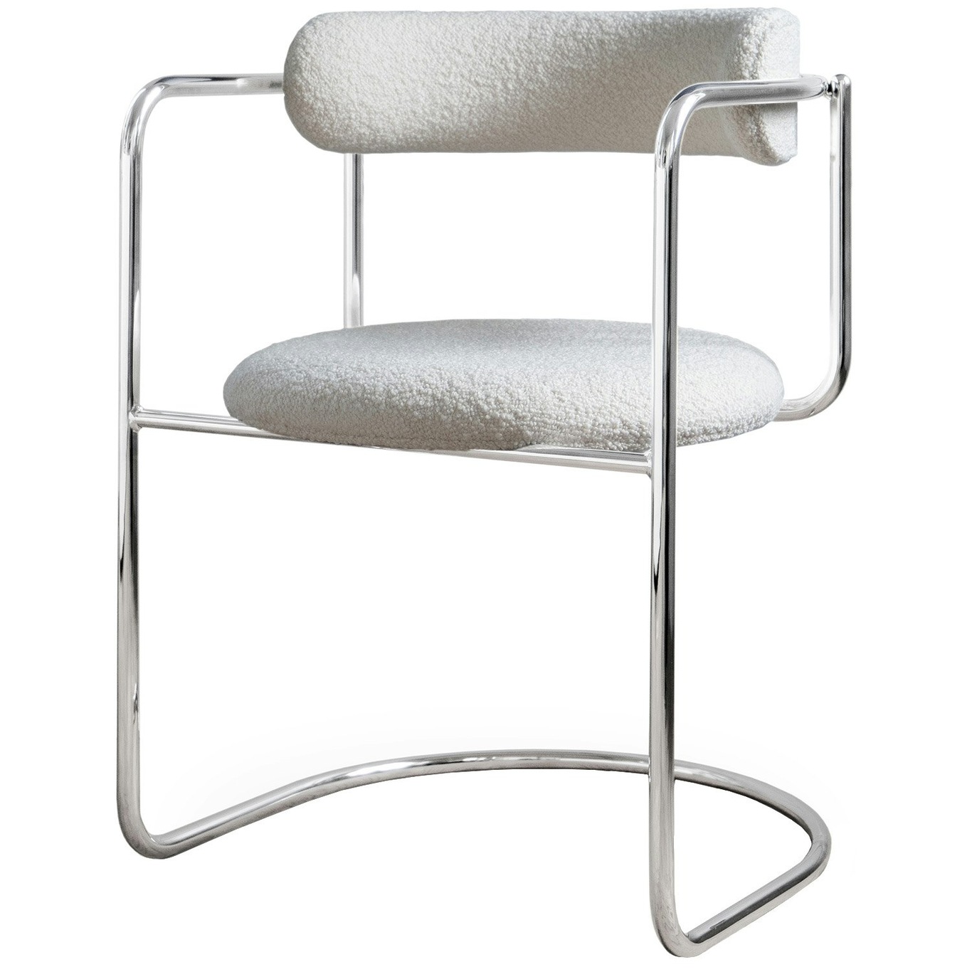 FF Cantilever Chair, Ivory Karakorum / Chrome