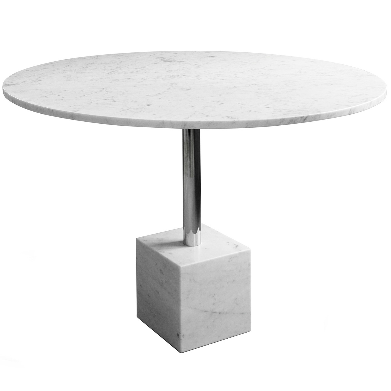 Knockout Dining Table Ø110 cm, White Marble