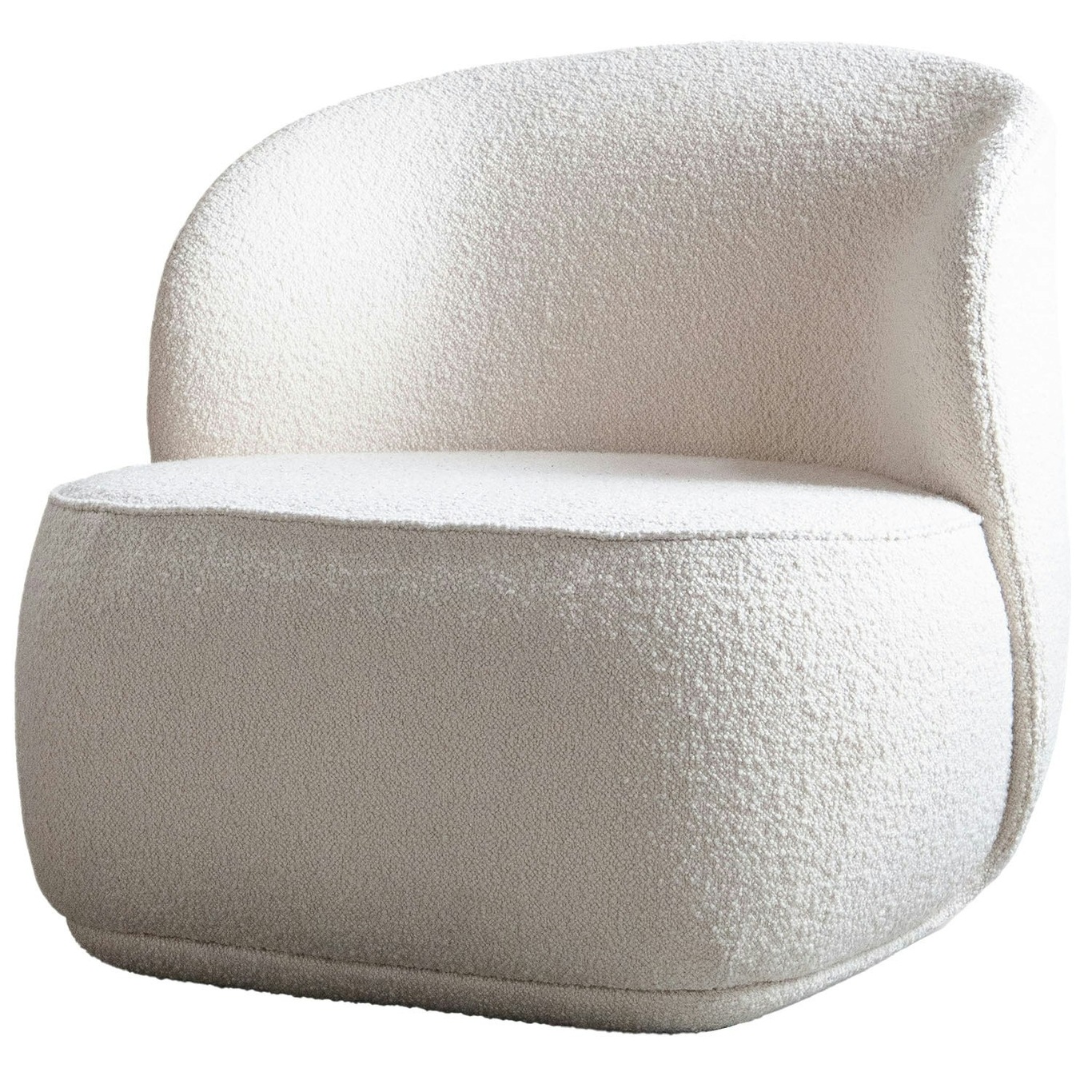 Pipe Swivel Lounge Chair With Return Function, Ivory