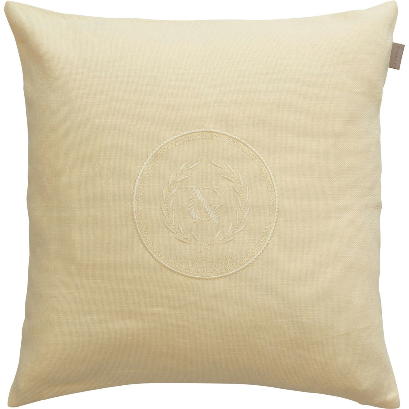 Tonal Crest Cushion Cover 50x50 cm, Lemon