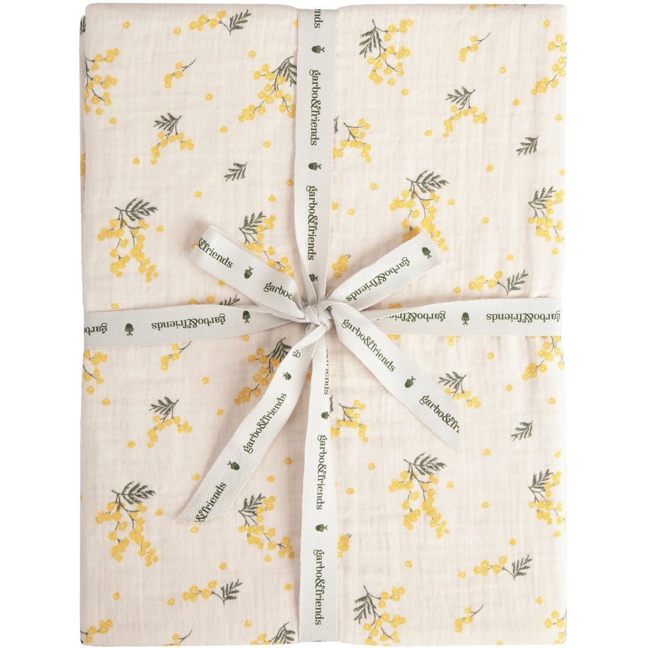 Mimosa Muslin Fitted Sheet, 160x200 cm