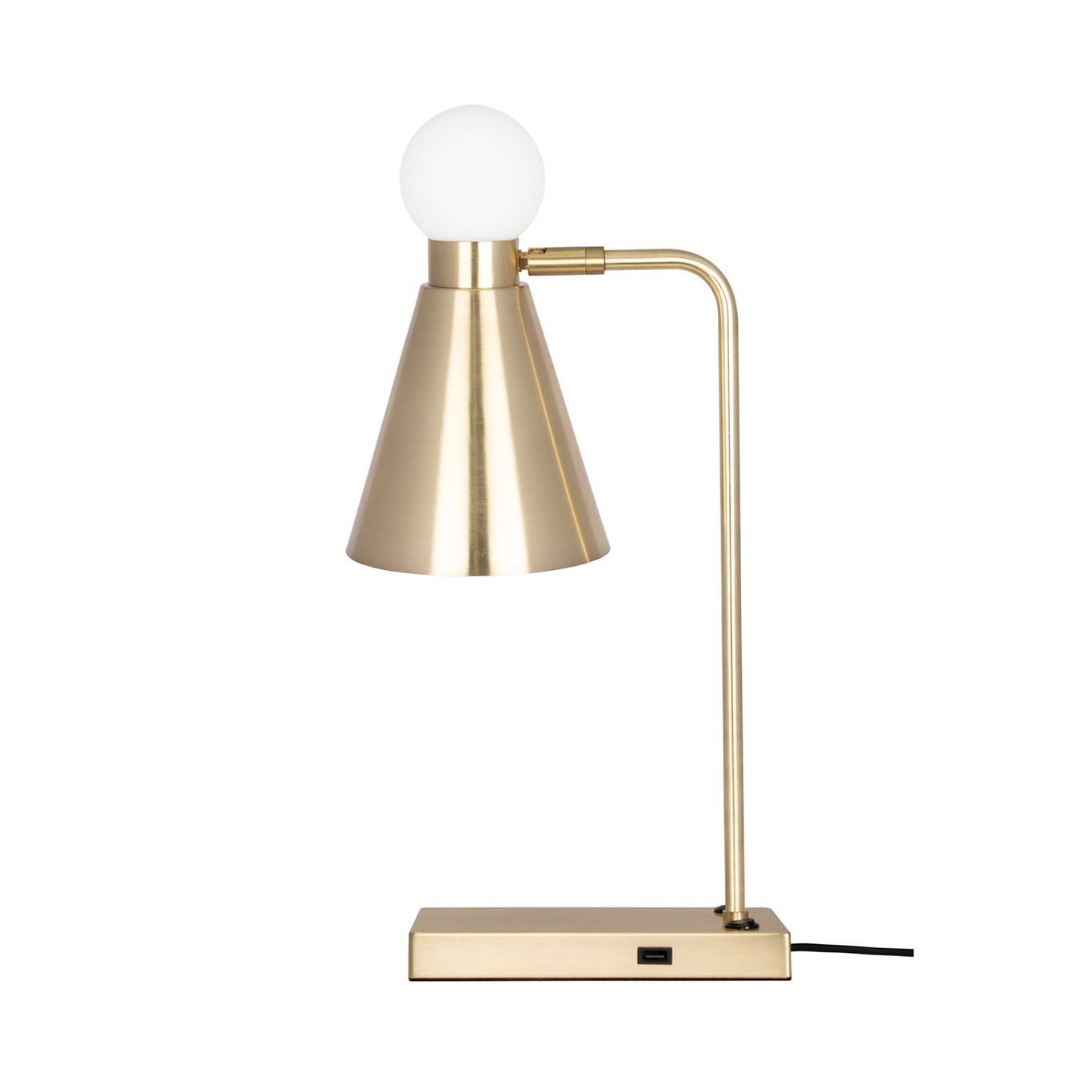 Ludo Table Lamp Brushed Brass White, Avenue Brass Table Lamp With Usb Port Ikea