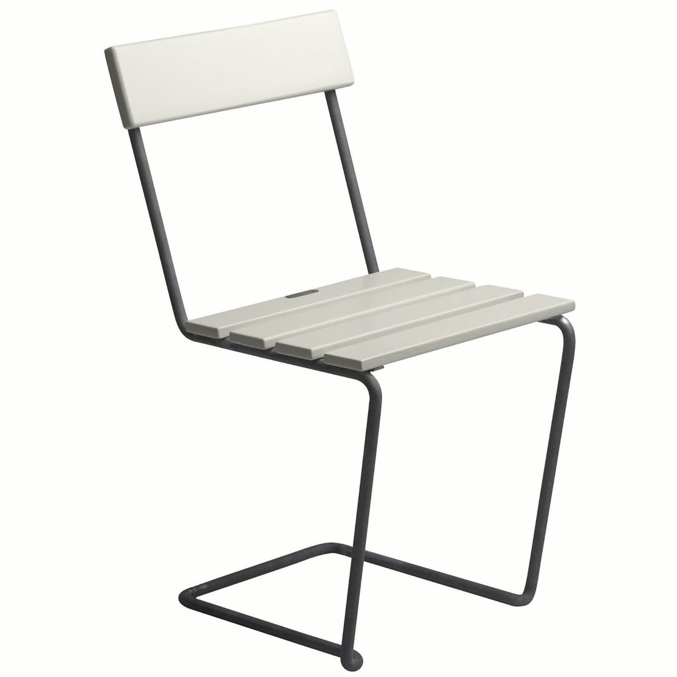 Chair 1, White Lacquered Oak / Hot Galvanized Steel