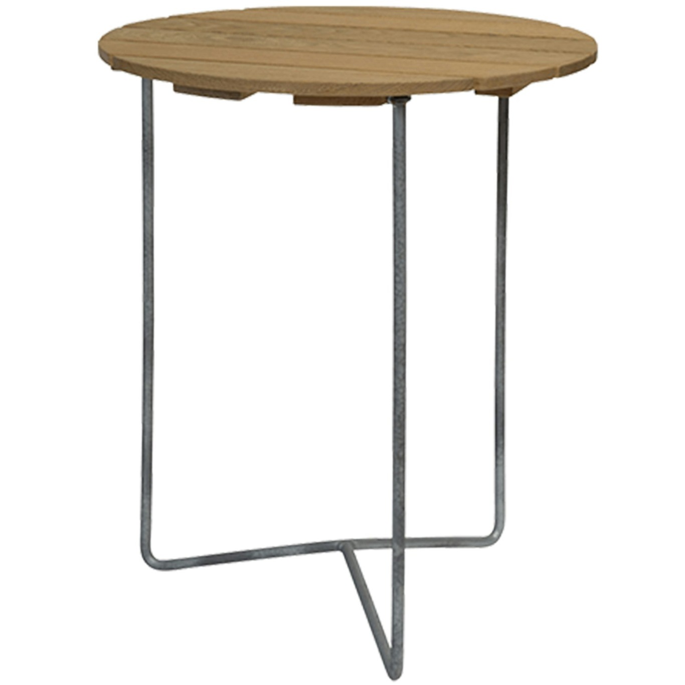 6B Table Ø60 cm, Oiled Oak / Hot Galvanized Steel