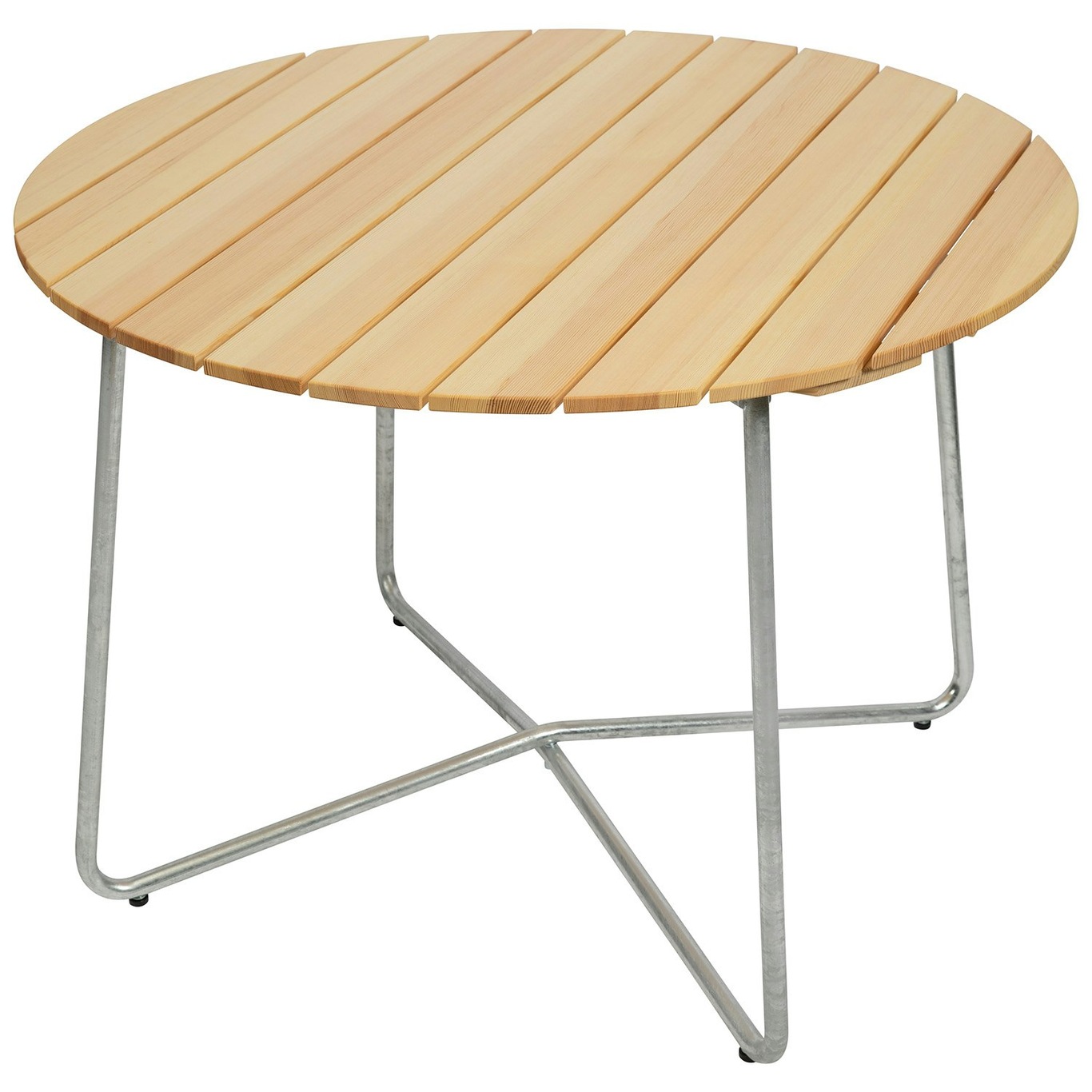 9A Table Ø100 cm, Oiled Pine / Hot Galvanized Steel