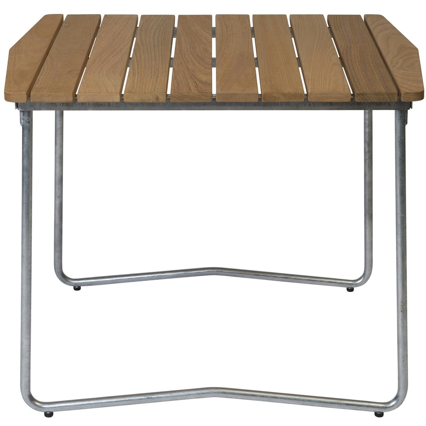 B31 Table 84x92 cm, Oiled Oak / Hot Galvanized Steel