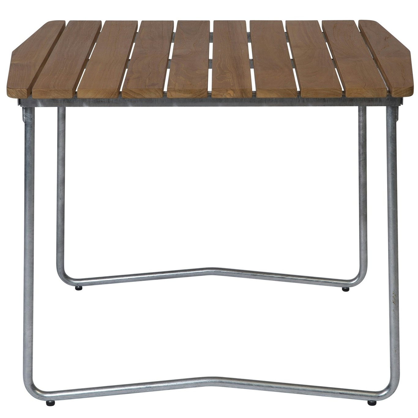 B31 Table 84x92 cm, Untreated Teak / Hot Galvanized Steel