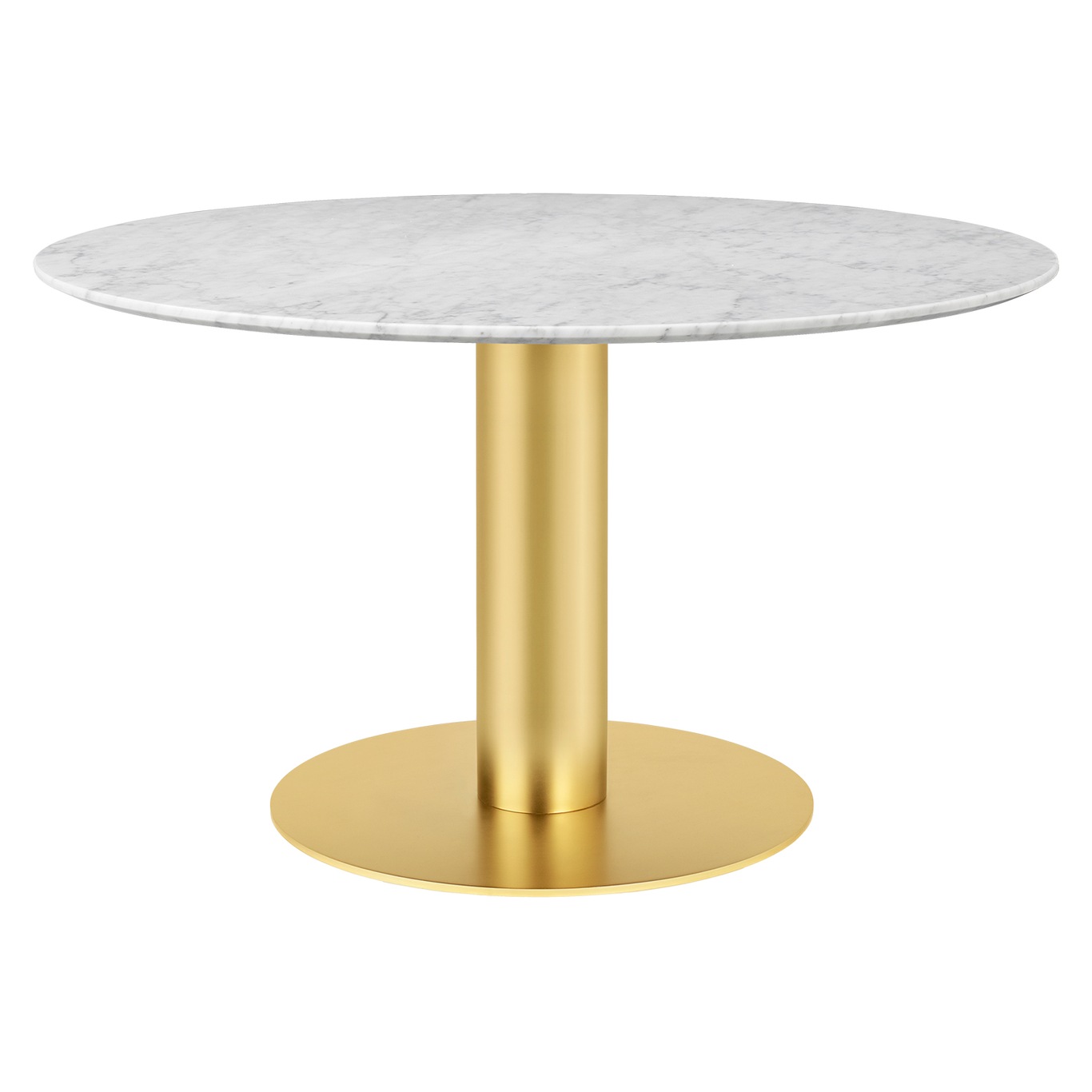 2.0 Dining Table, Brass/White Marble Ø130cm