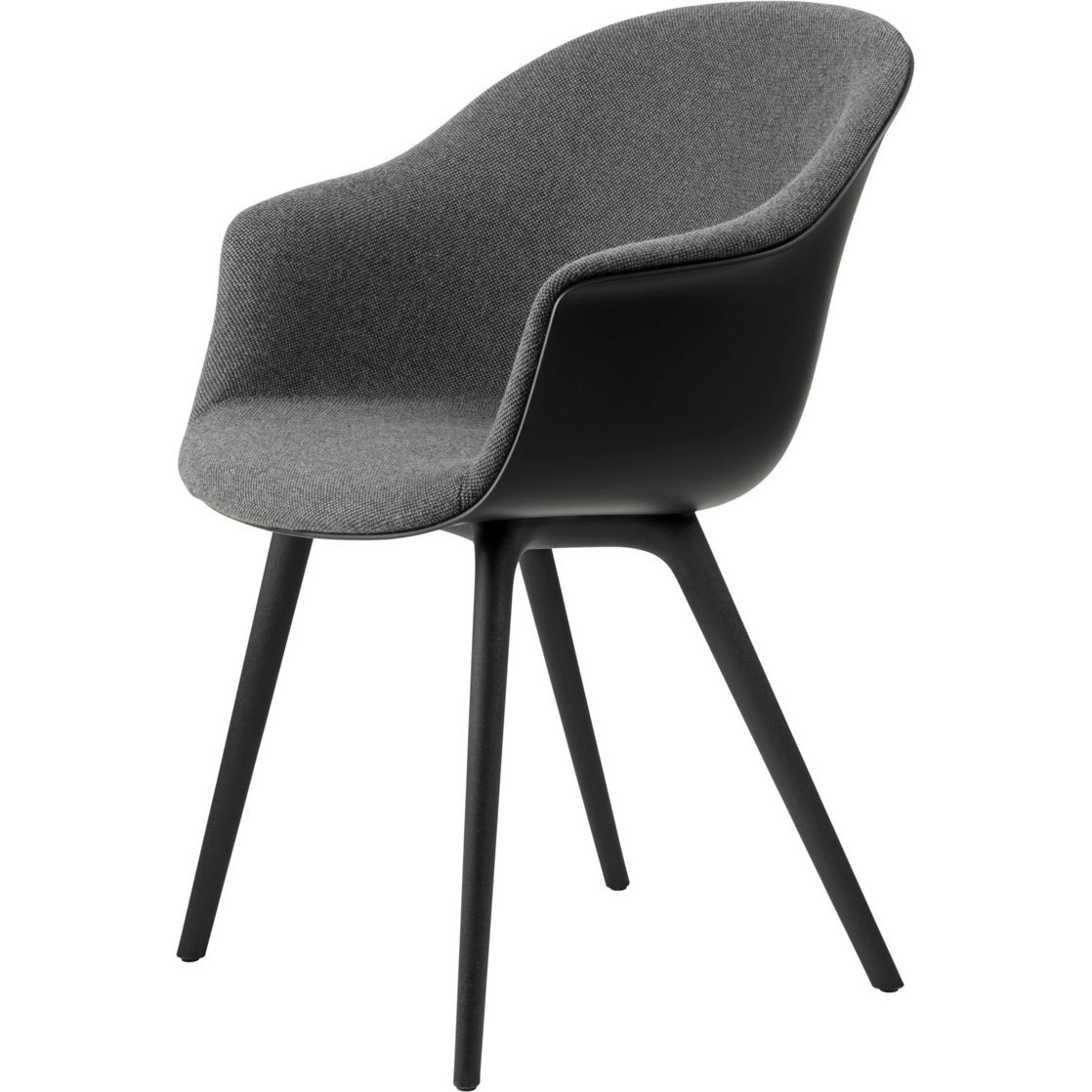 Bat Dining Chair Upholstered Front / Plastic Base, Hallingdal 65 173