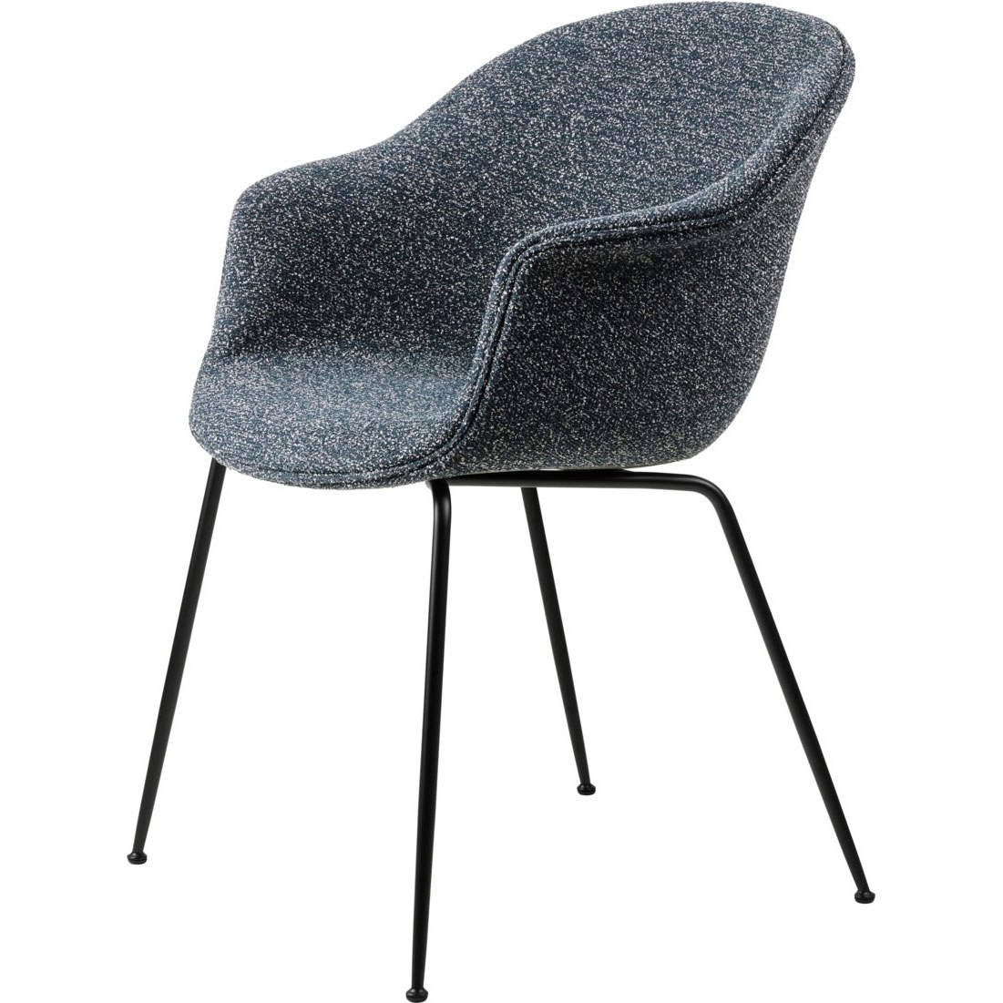 Bat Dining Chair Upholstered / Conical Base, Around Bouclé 023