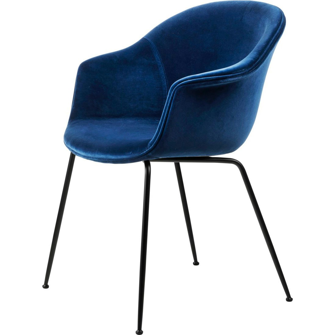 Bat Dining Chair Upholstered / Conical Base, Sapphire Blue