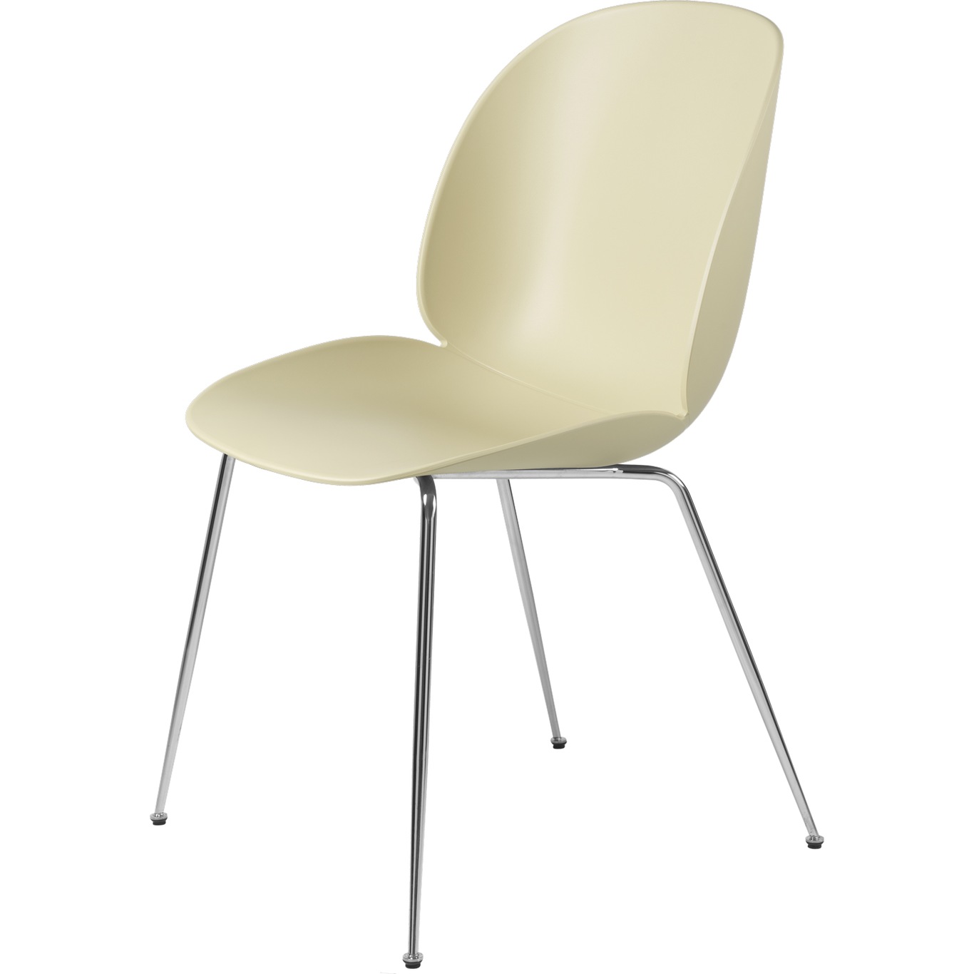 Beetle Chair Un-upholstered Conic Base Chrome, Pastel Green