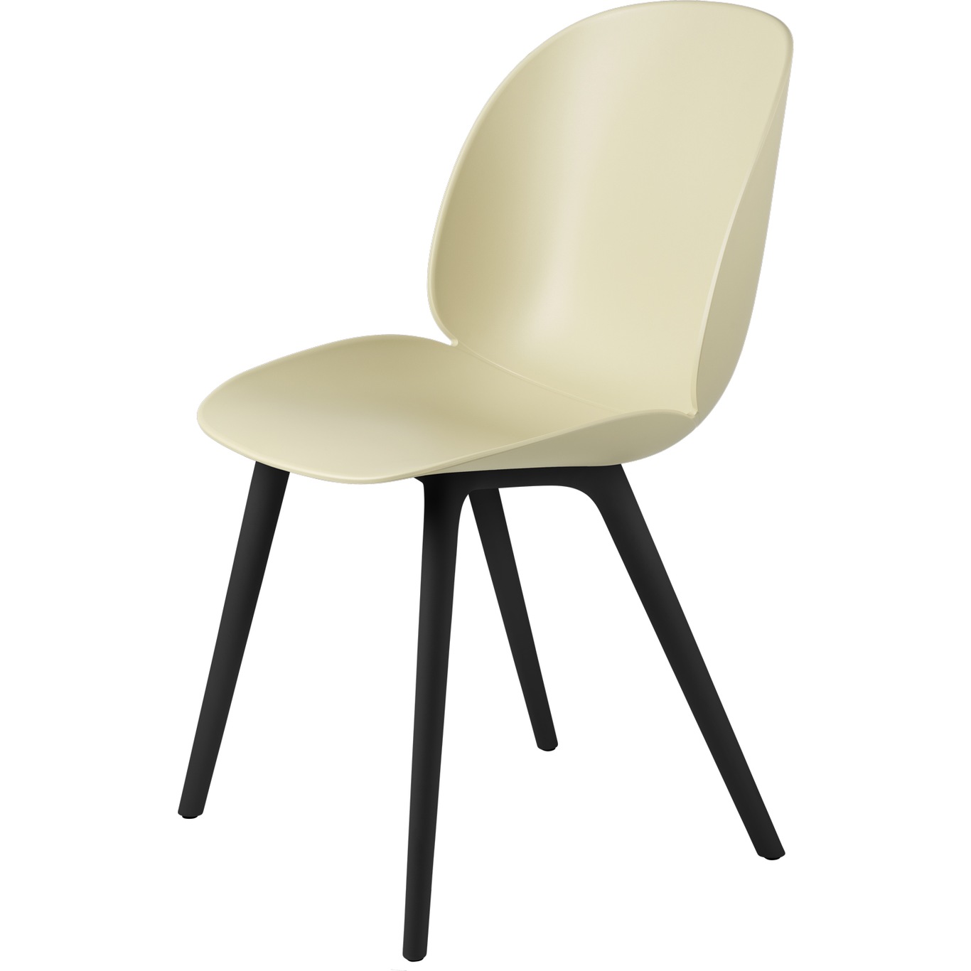 Beetle Chair Un-upholstered Plastic Black Base, Pastel Green