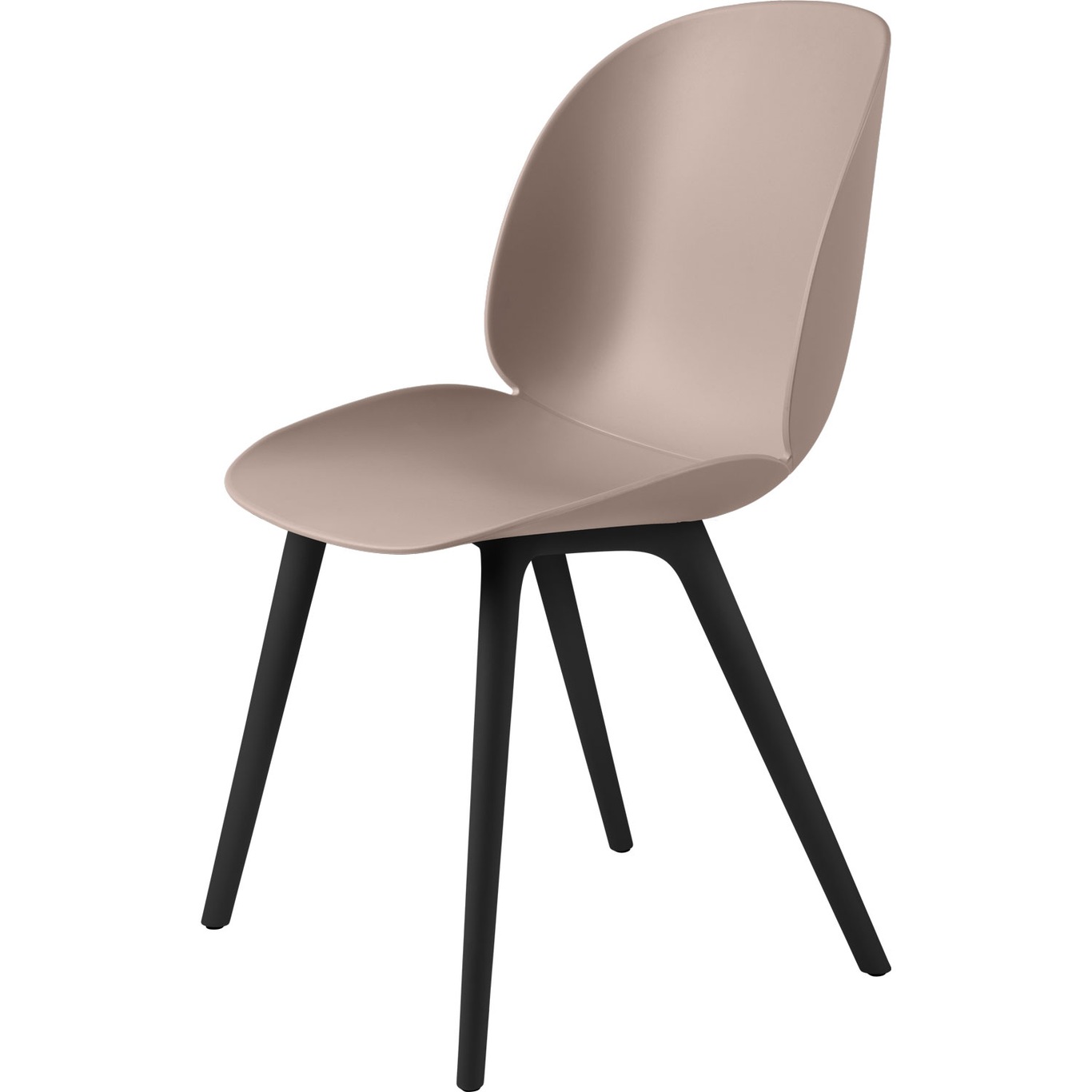 Beetle Chair Un-upholstered Plastic Black Base, Sweet Pink