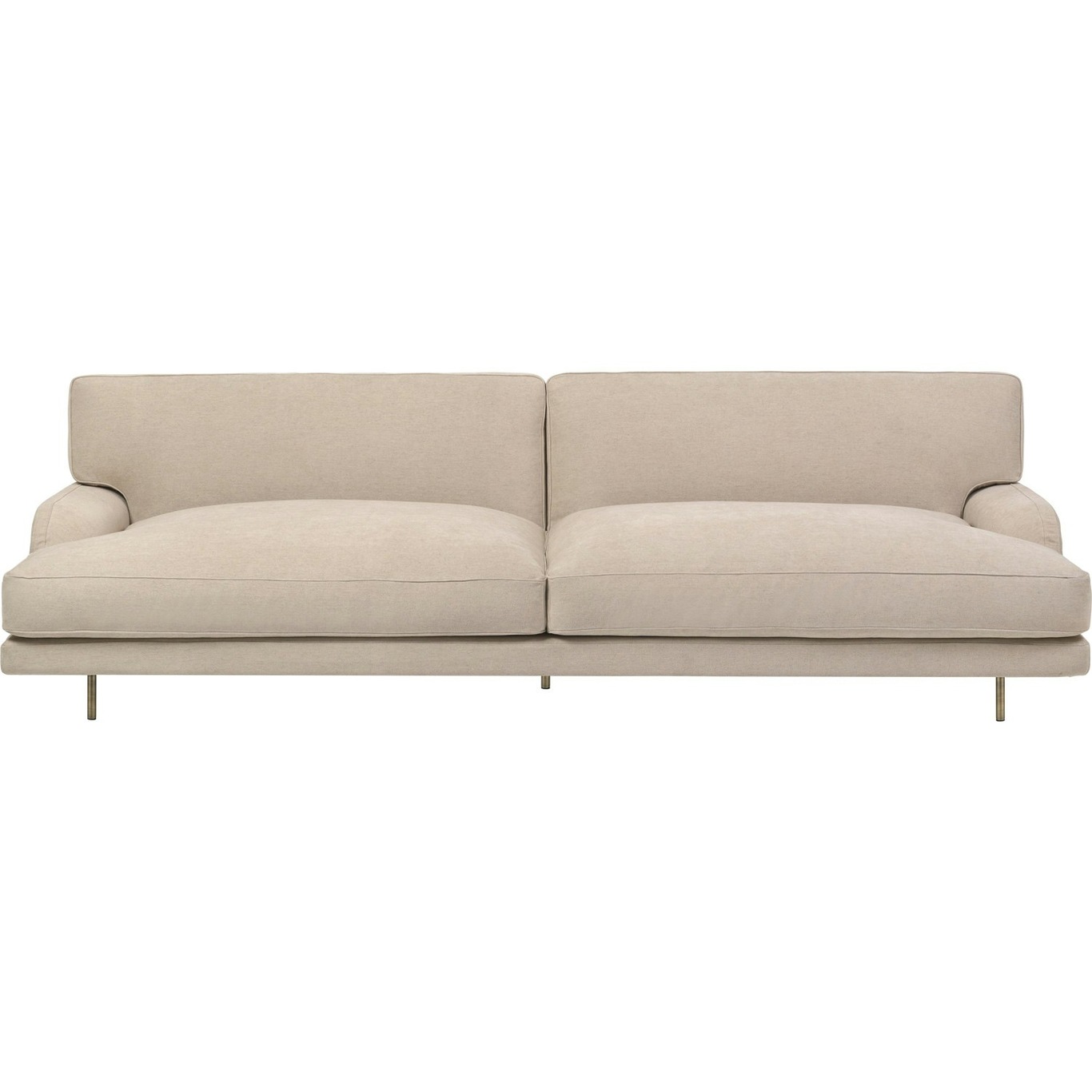 Flaneur Sofa LC 2-Seater, Legs Brass / Hot Madison 073 Beige