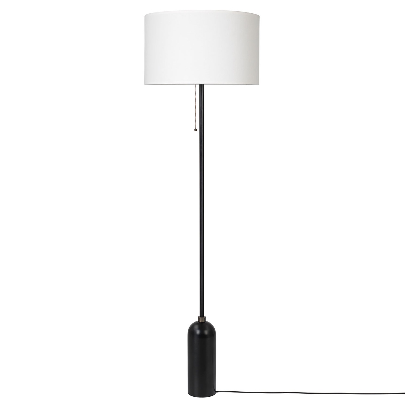 Gravity Floor Lamp, Black Steel / White