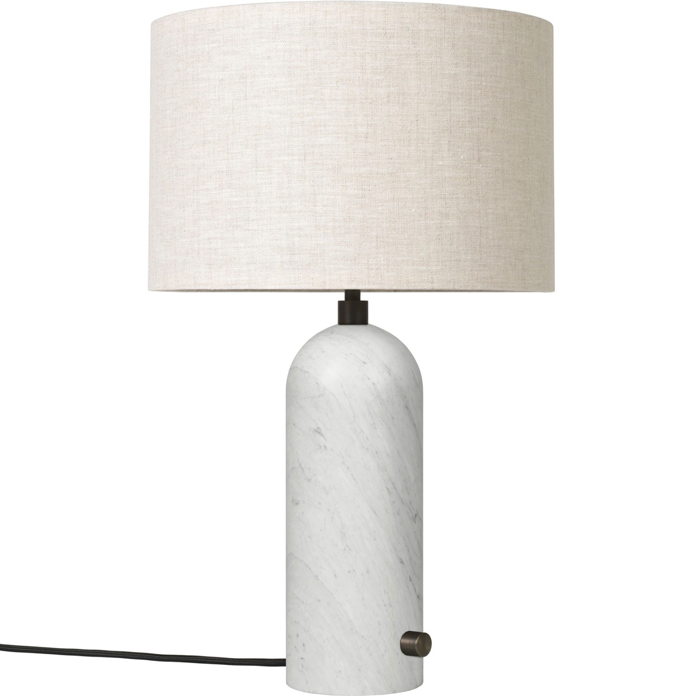 Gravity Table Lamp Small, White Marble / Canvas