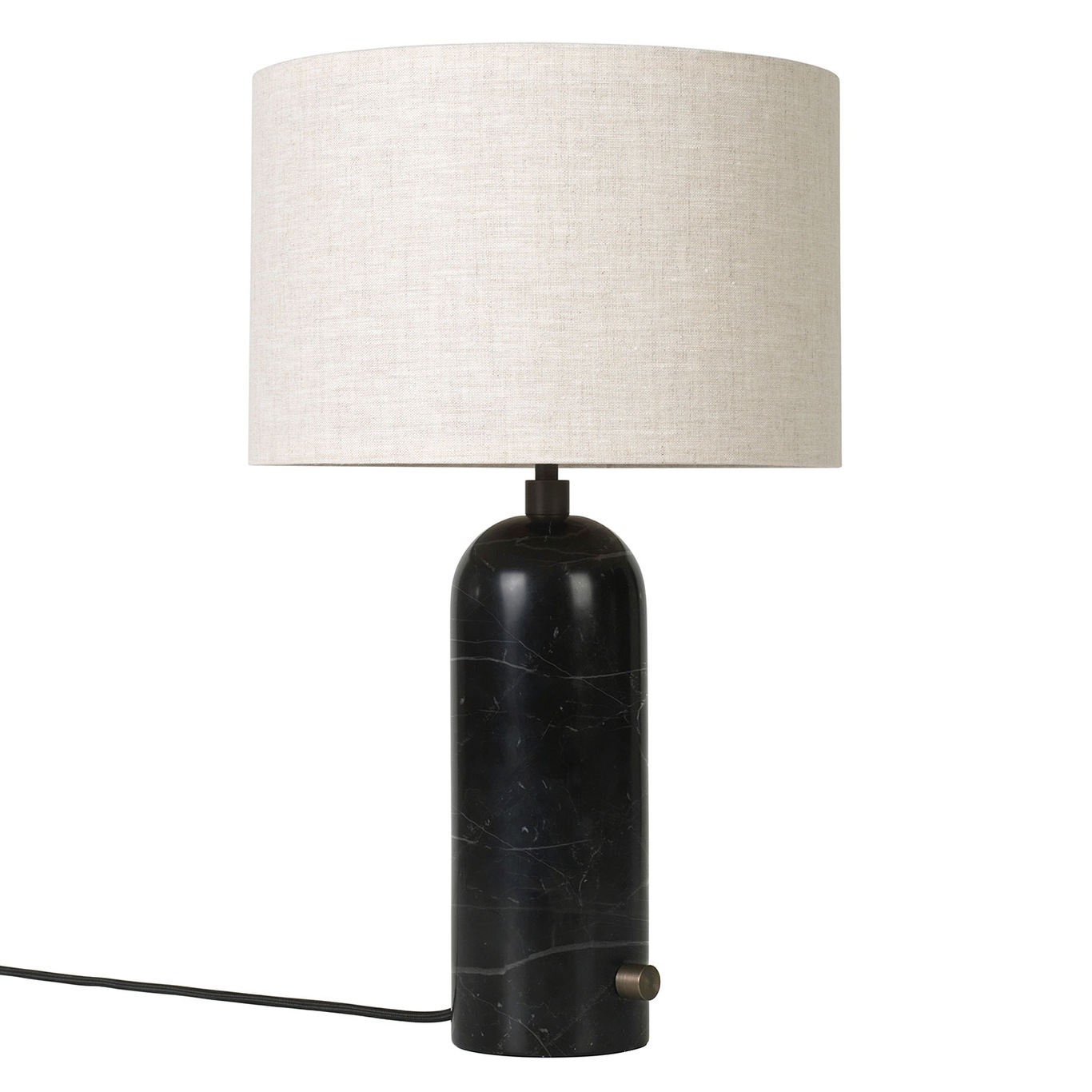 Gravity Table Lamp Small, Black Marble / Canvas