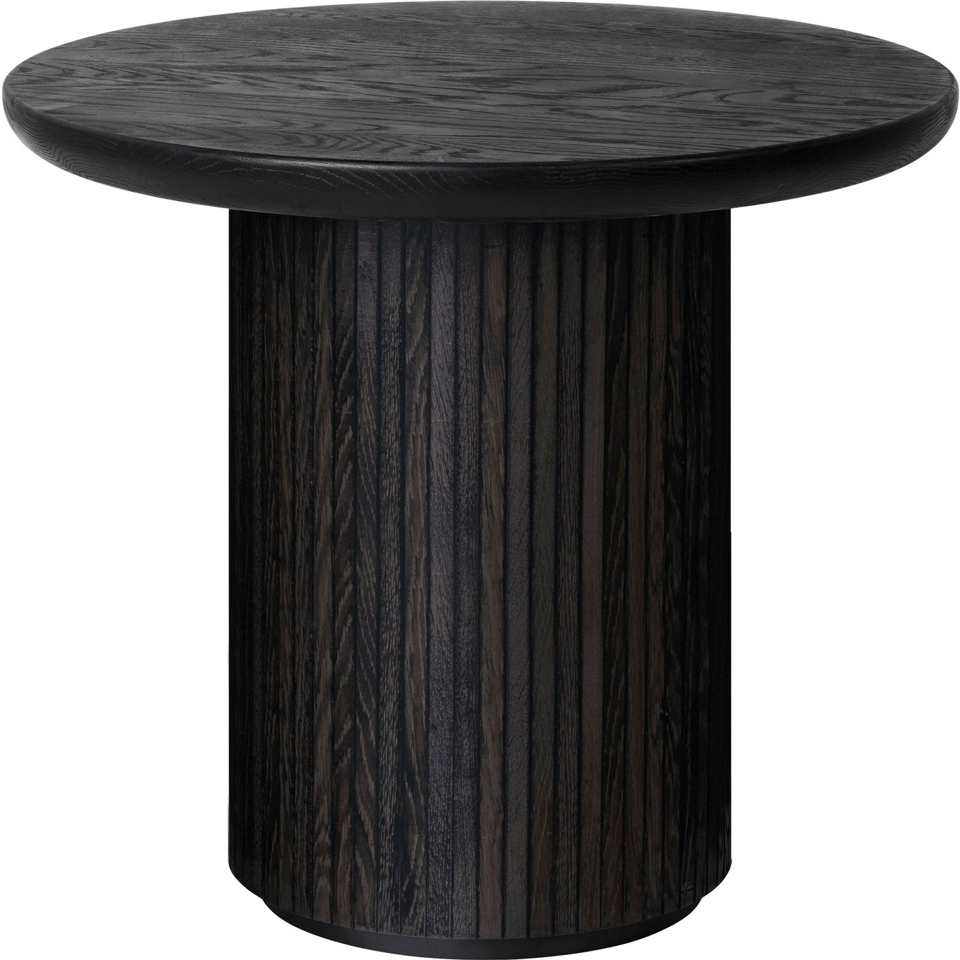 Moon Lounge Table Round Ø60 x H55 cm, Brown Black Oak Veneer