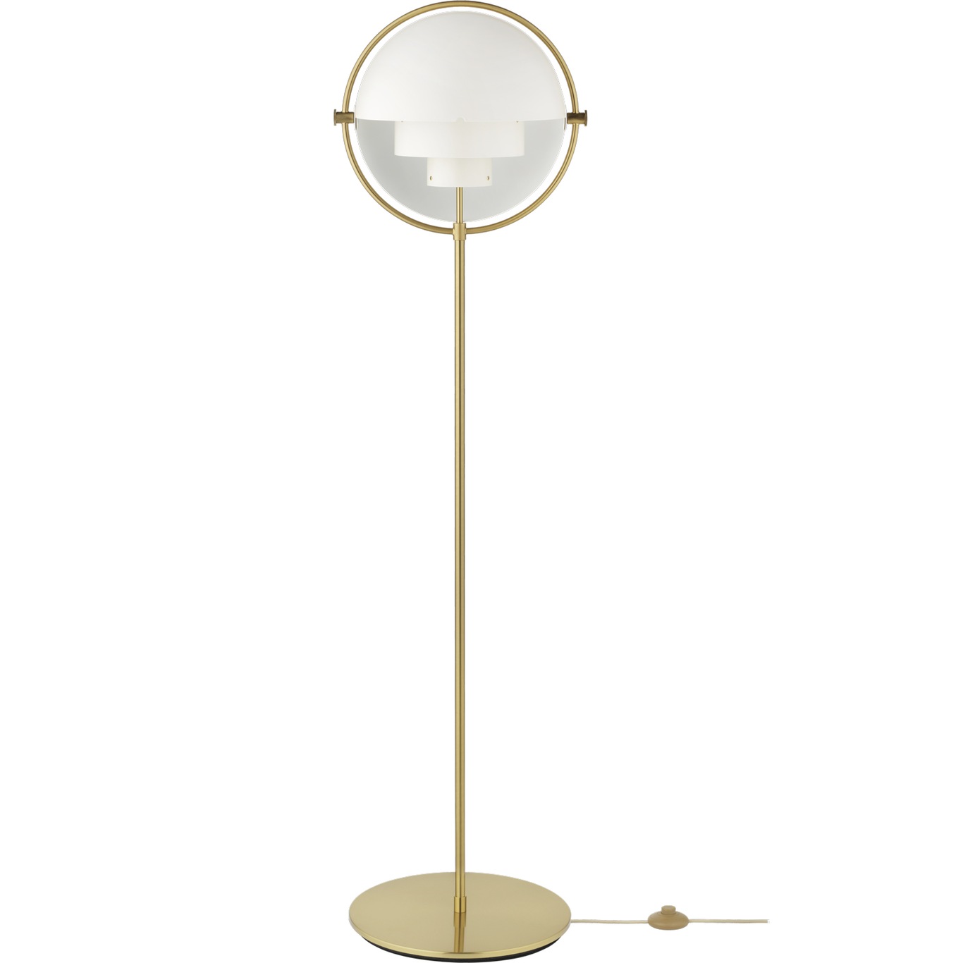 Multi-Lite Floor Lamp, Brass / White