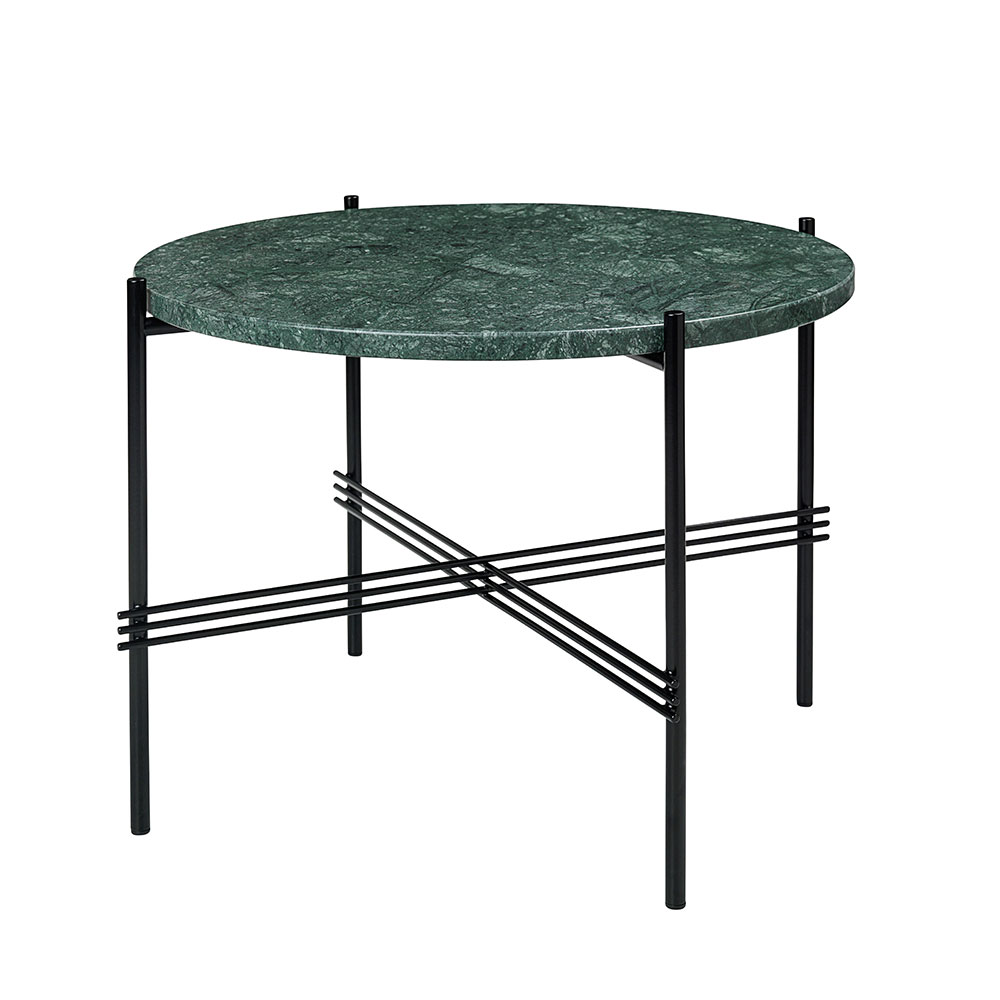 TS Coffee Table 55 cm, Black / Green Guatemala marble