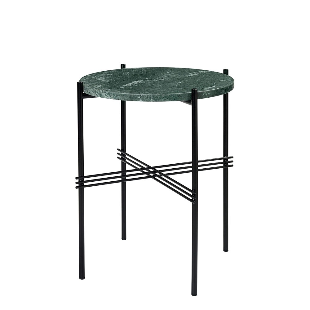 TS Side Table 40 cm, Black / Green Guatemala marble