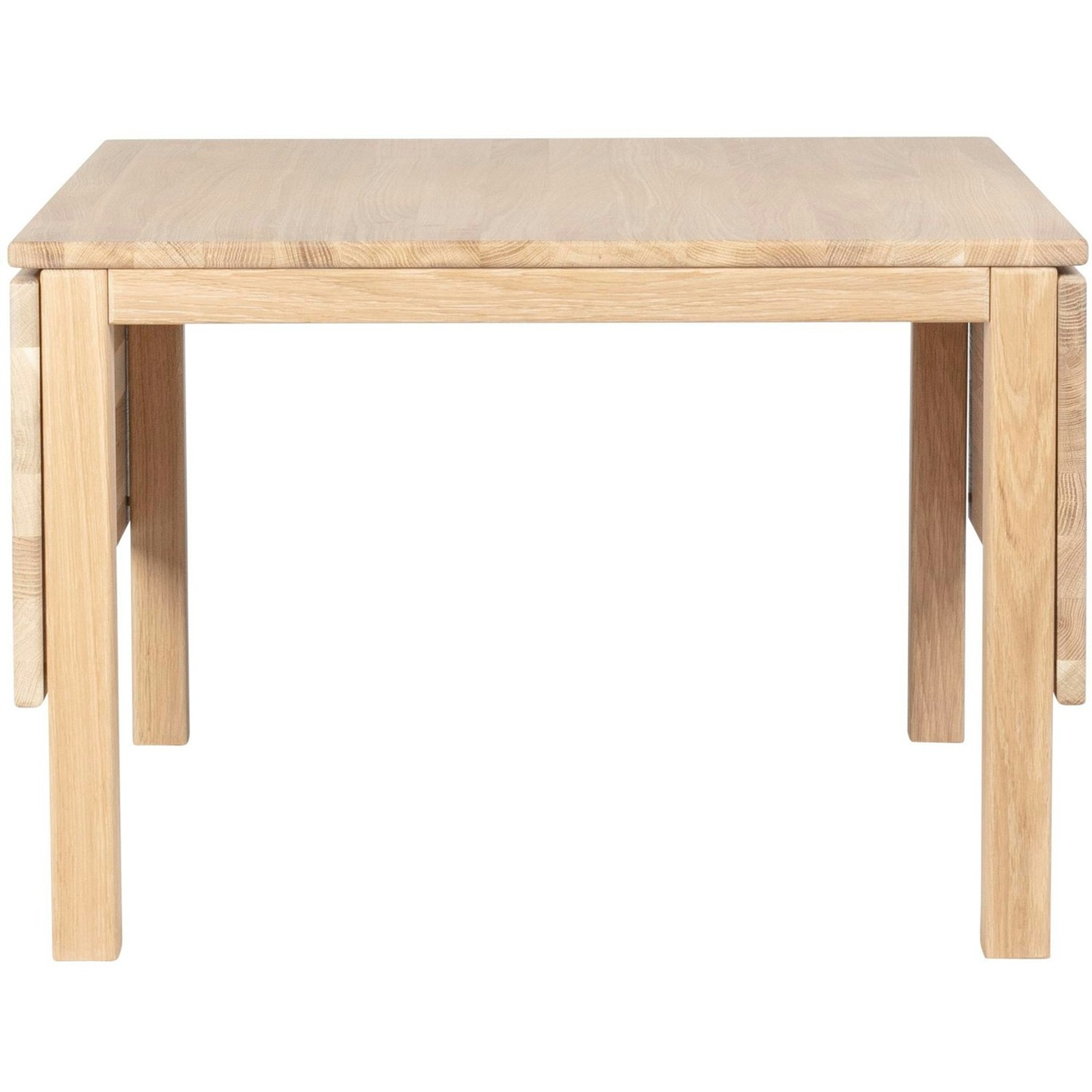 Klassik 3E Coffee Table With Drop-Leaves, 75x75 cm, White Oiled Oak