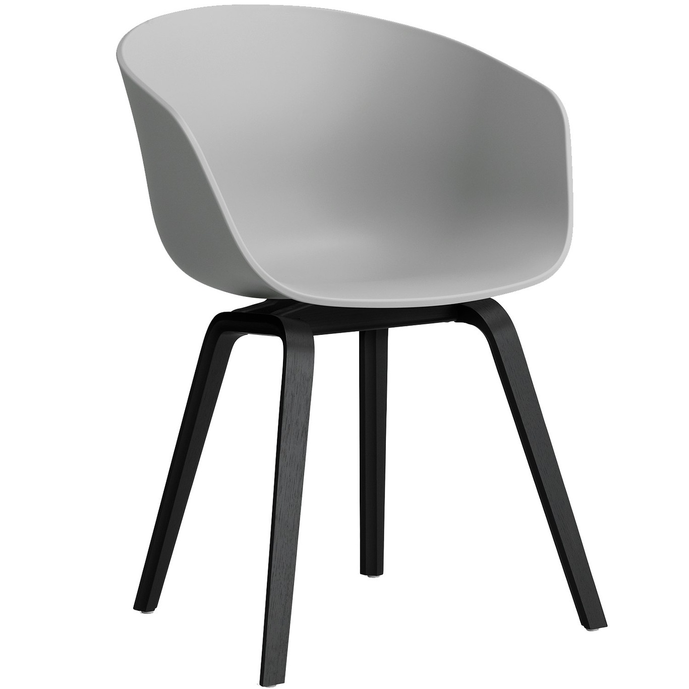 AAC 22 2.0 Armchair, Black Lacquered Oak / Concrete Grey