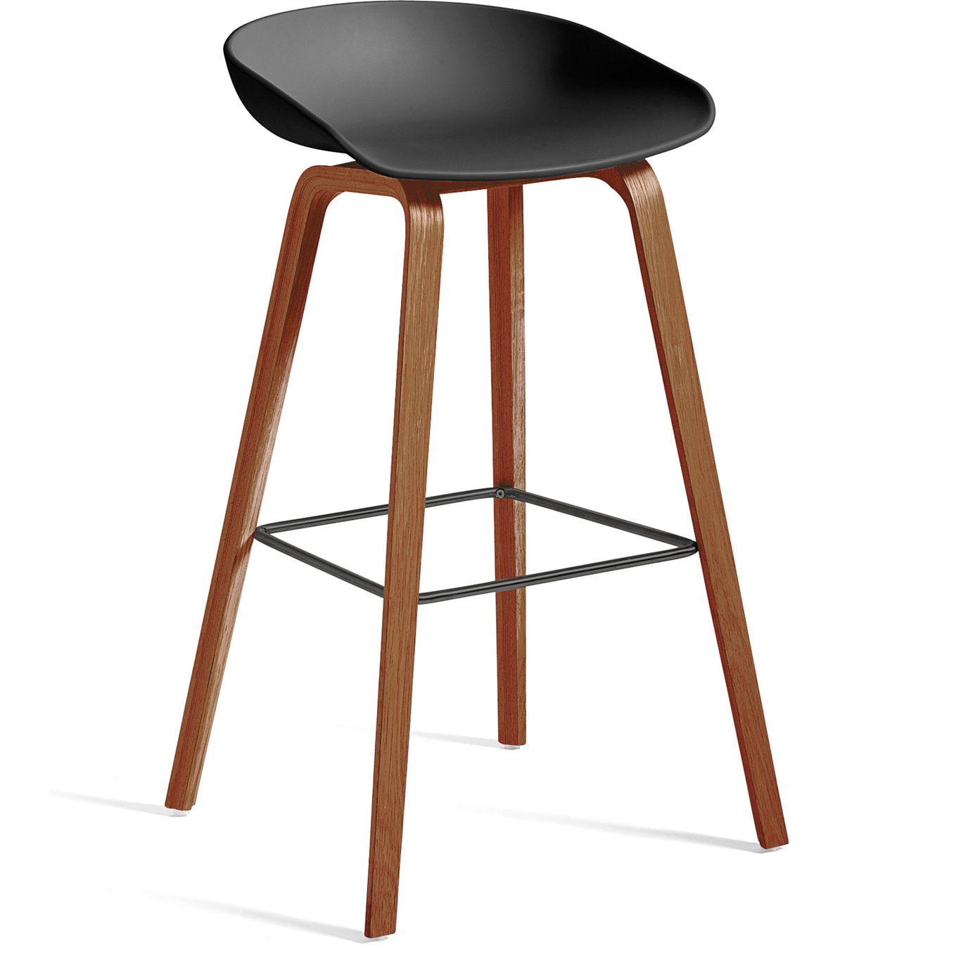 AAS 32 Bar Stool High, Water based lacquered Walnut / Soft Black