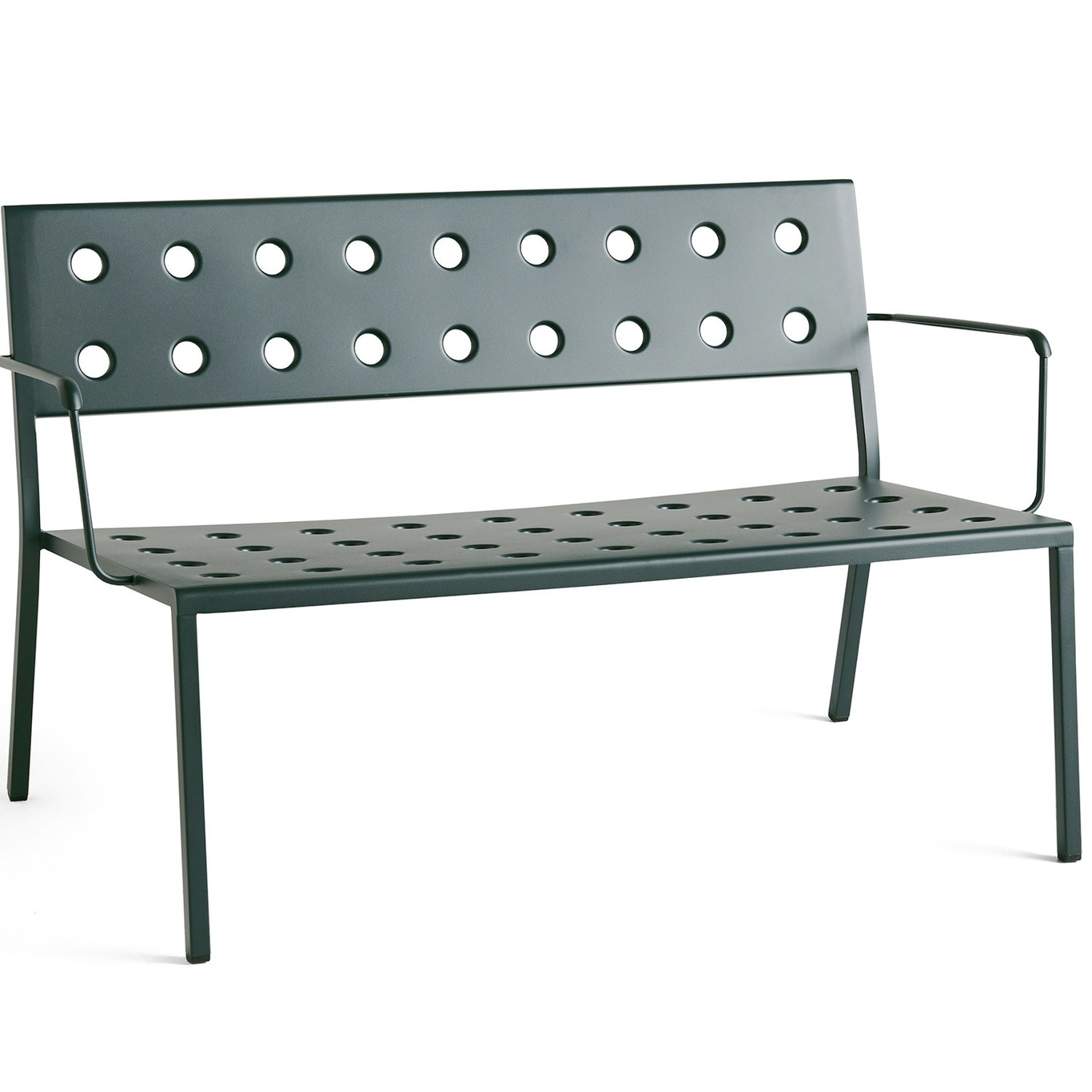 Balcony Lounge Bench With Armrest, Dark Forest
