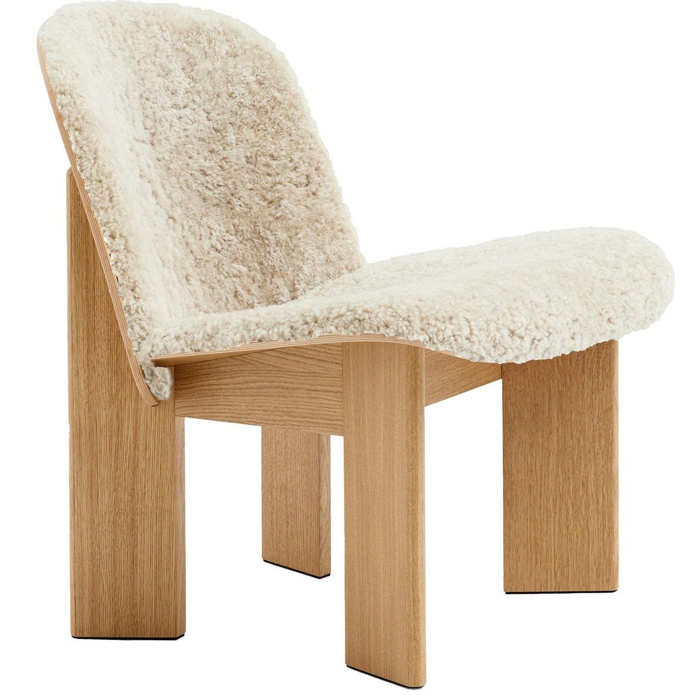 Chisel Lounge Chair With Upholstered Front, Oak / Sheepskin Mohawi 21