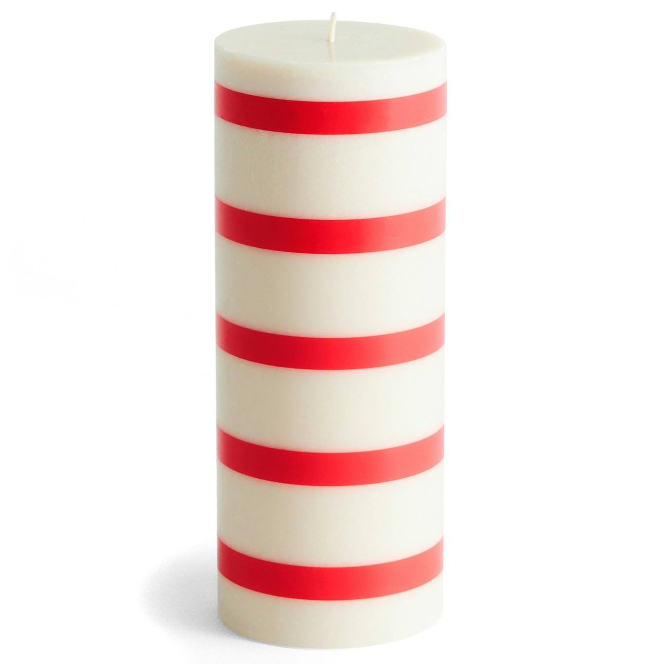 Column Pillar Candle M, Red / Off-white