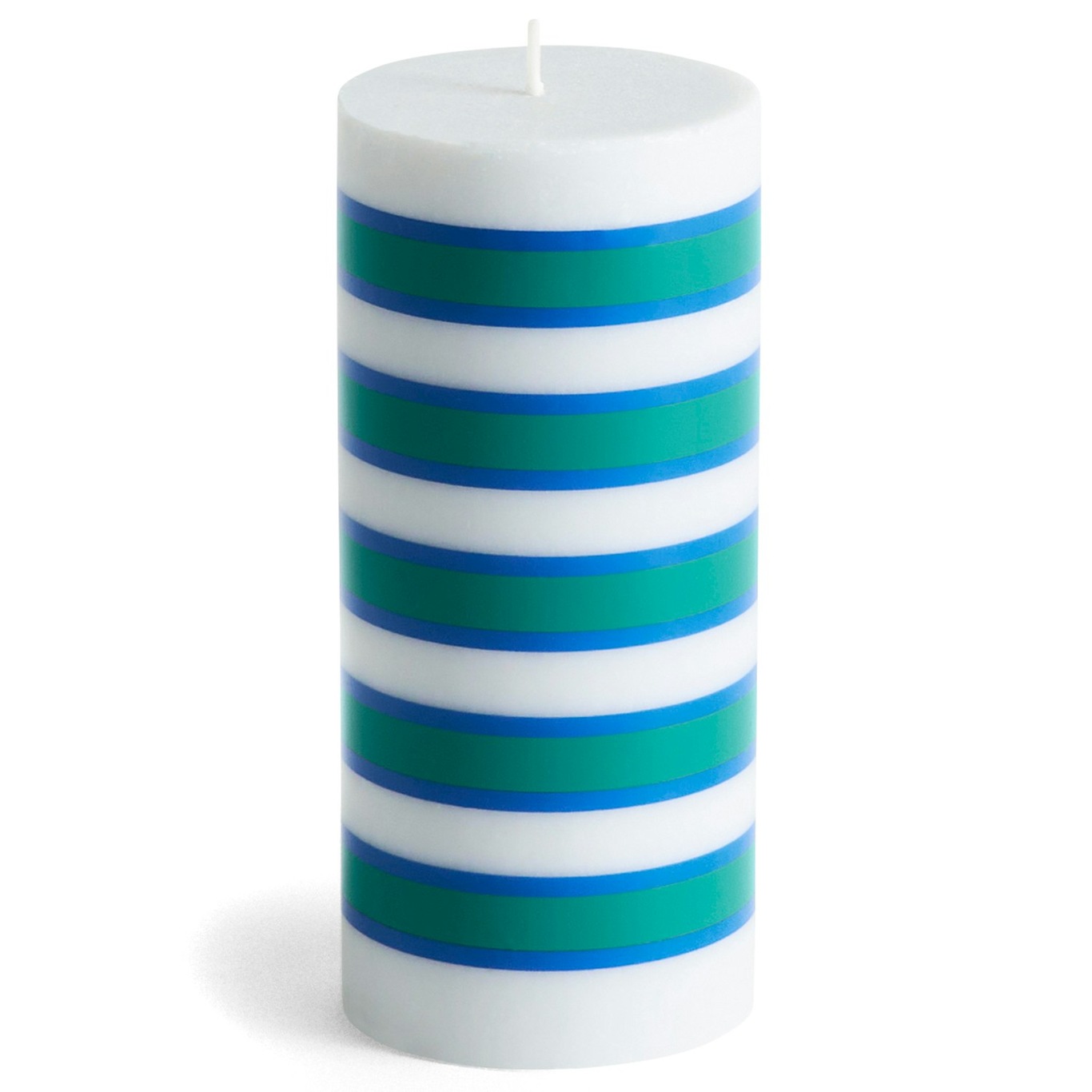 Column Pillar Candle S, Blue / Green / Light Grey