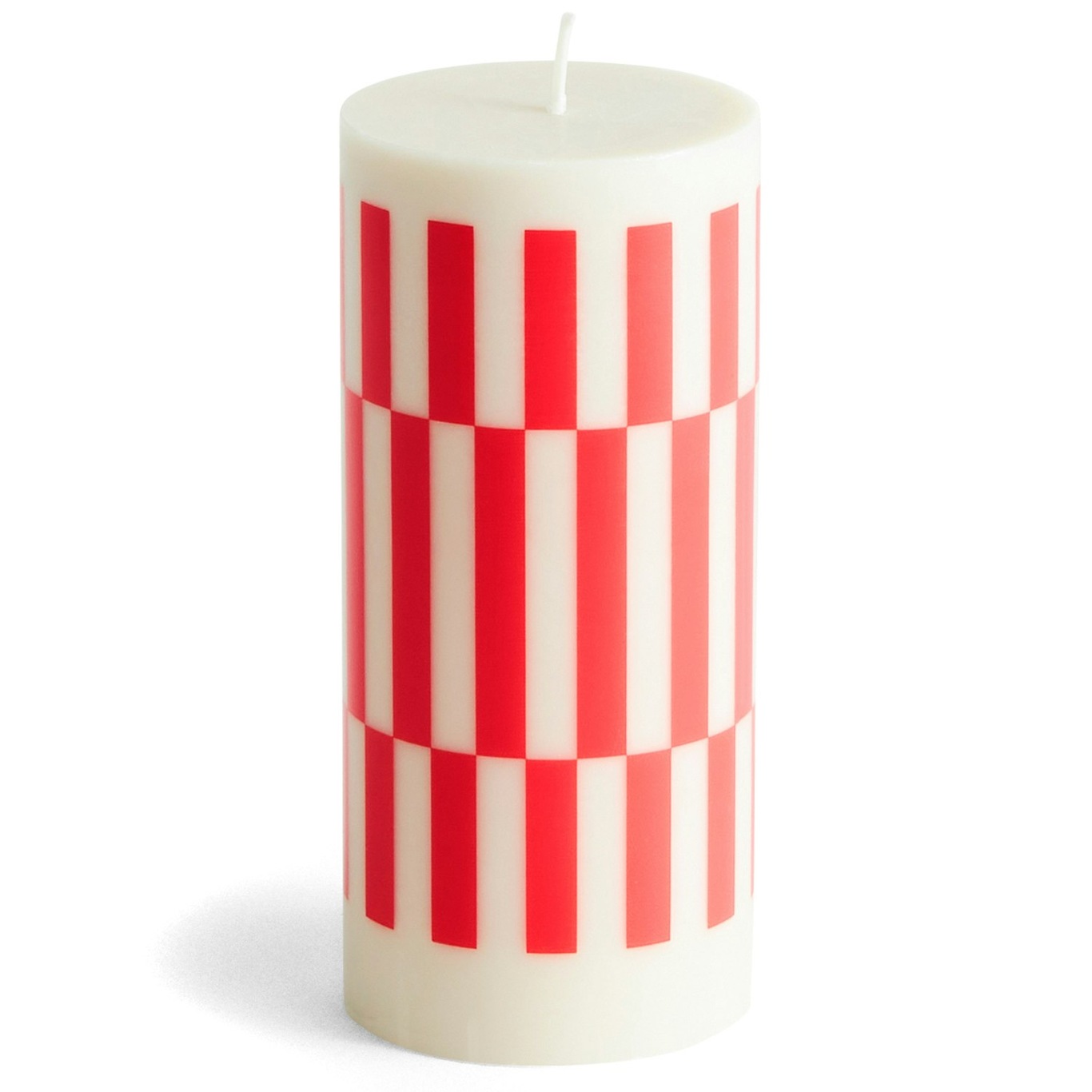 Column Pillar Candle S, Red / Off-white