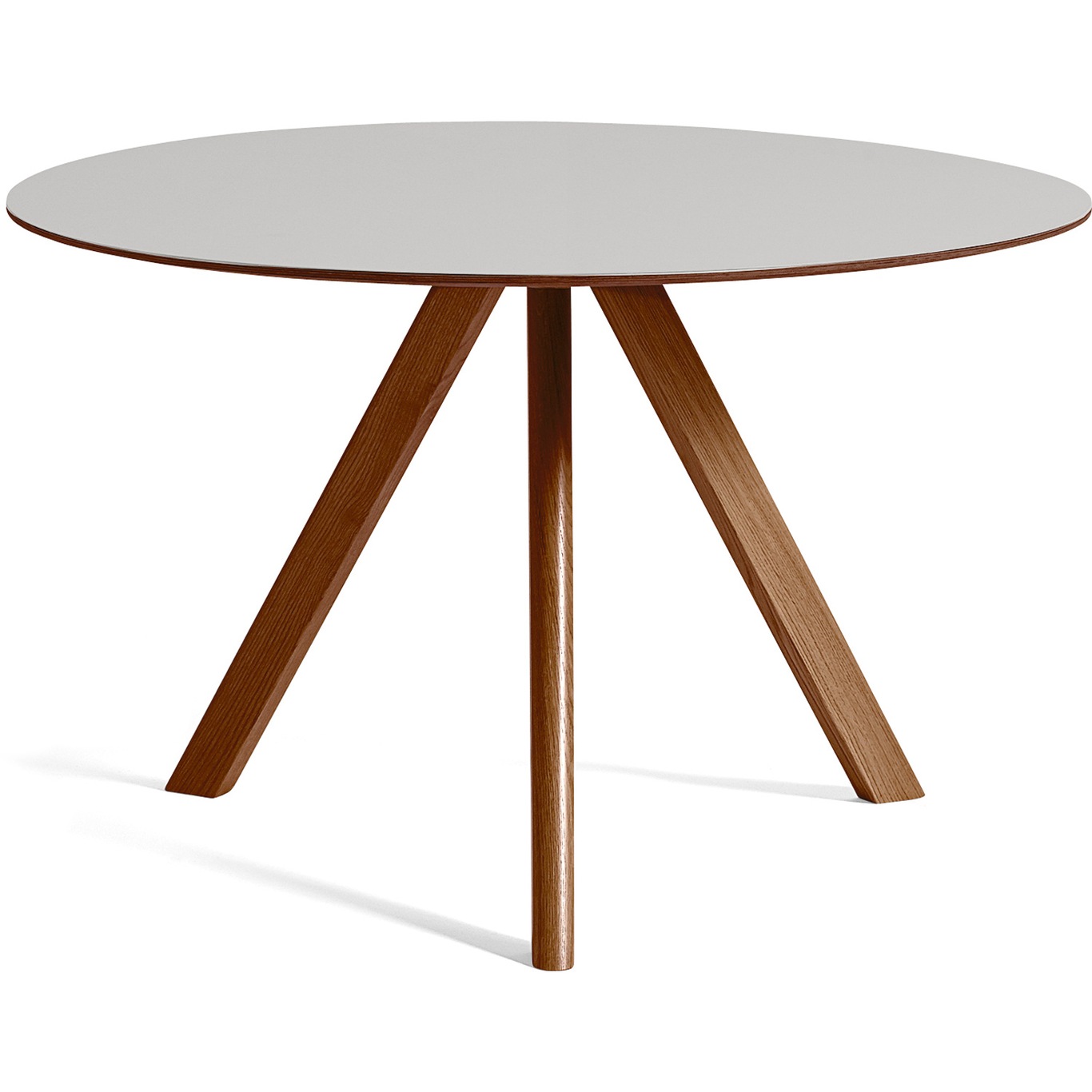 CPH 20 Table Ø120x74 cm, Water based lacquered Walnut / Pebble Grey Linoleum